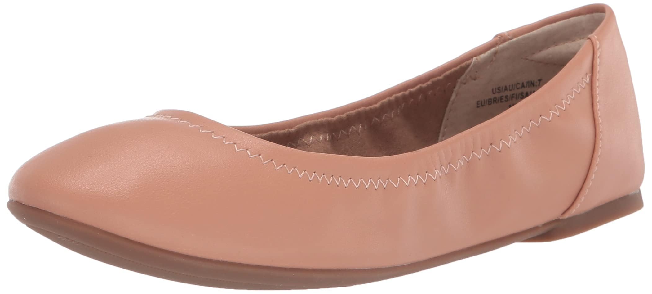 Amazon Essentials Women's Belice Ballet Flat, Light Camel, 7.5 UK Wide