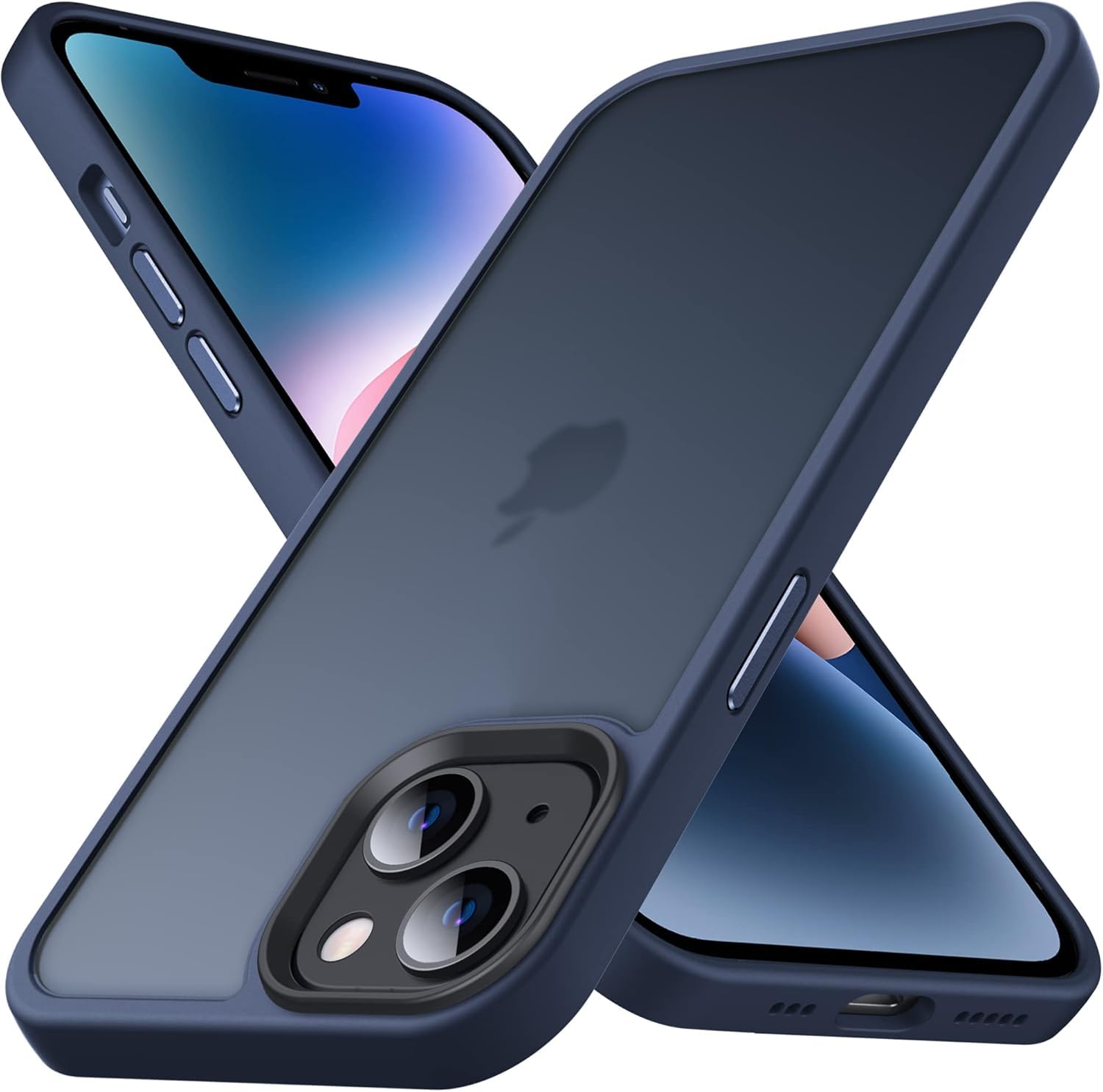 Anqrp Designed for iPhone 14 Plus Case, [Military Shockproof] Super Soft Silicone Slim Translucent Matte Protective Phone Cover, Compatible with iPhone 14 Plus 6.7", Blue