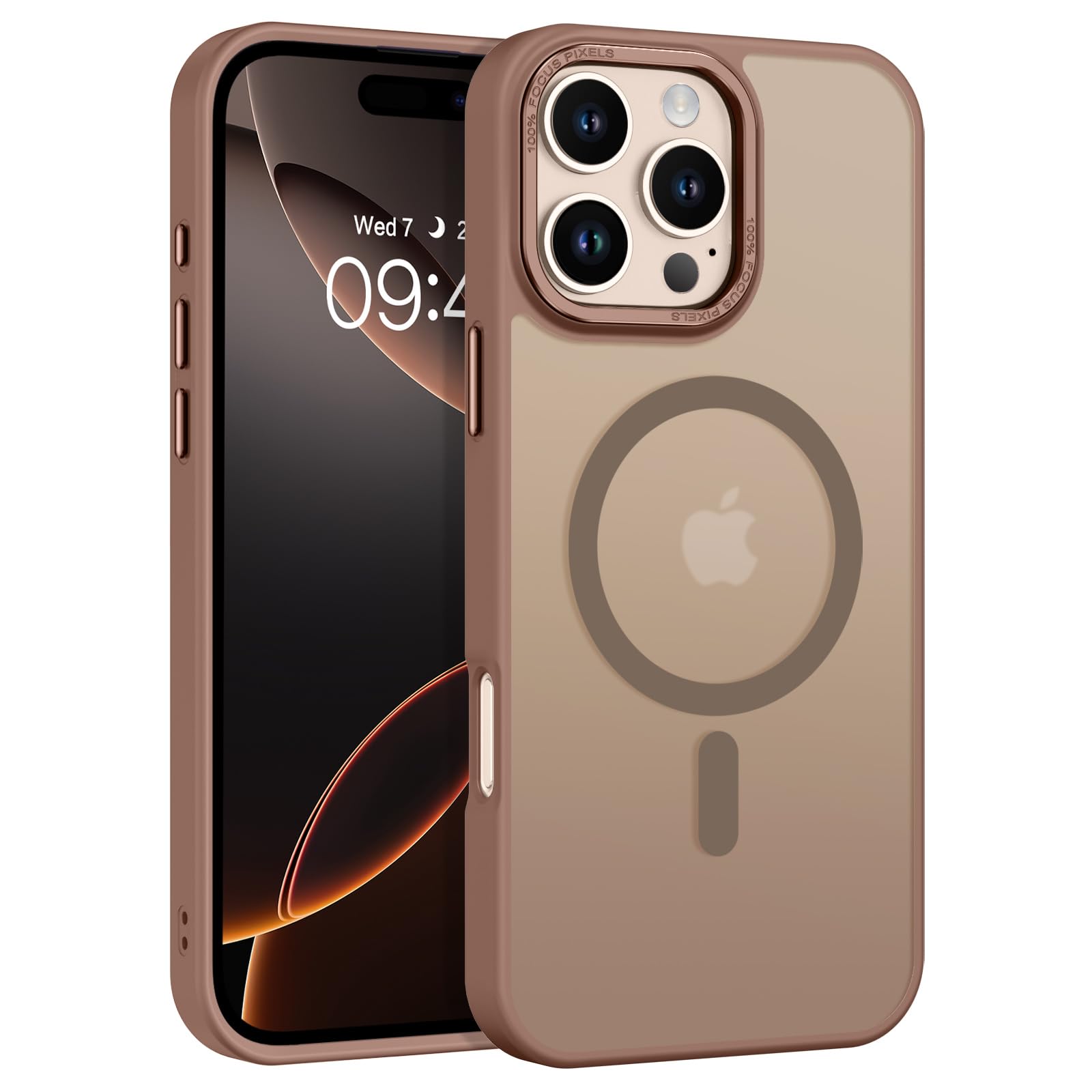 BENTOBEN for iPhone 16 Pro Max Case 2024, Translucent Matte Shockproof Protective Case, Compatible with Mag Safe, Desert Titanium