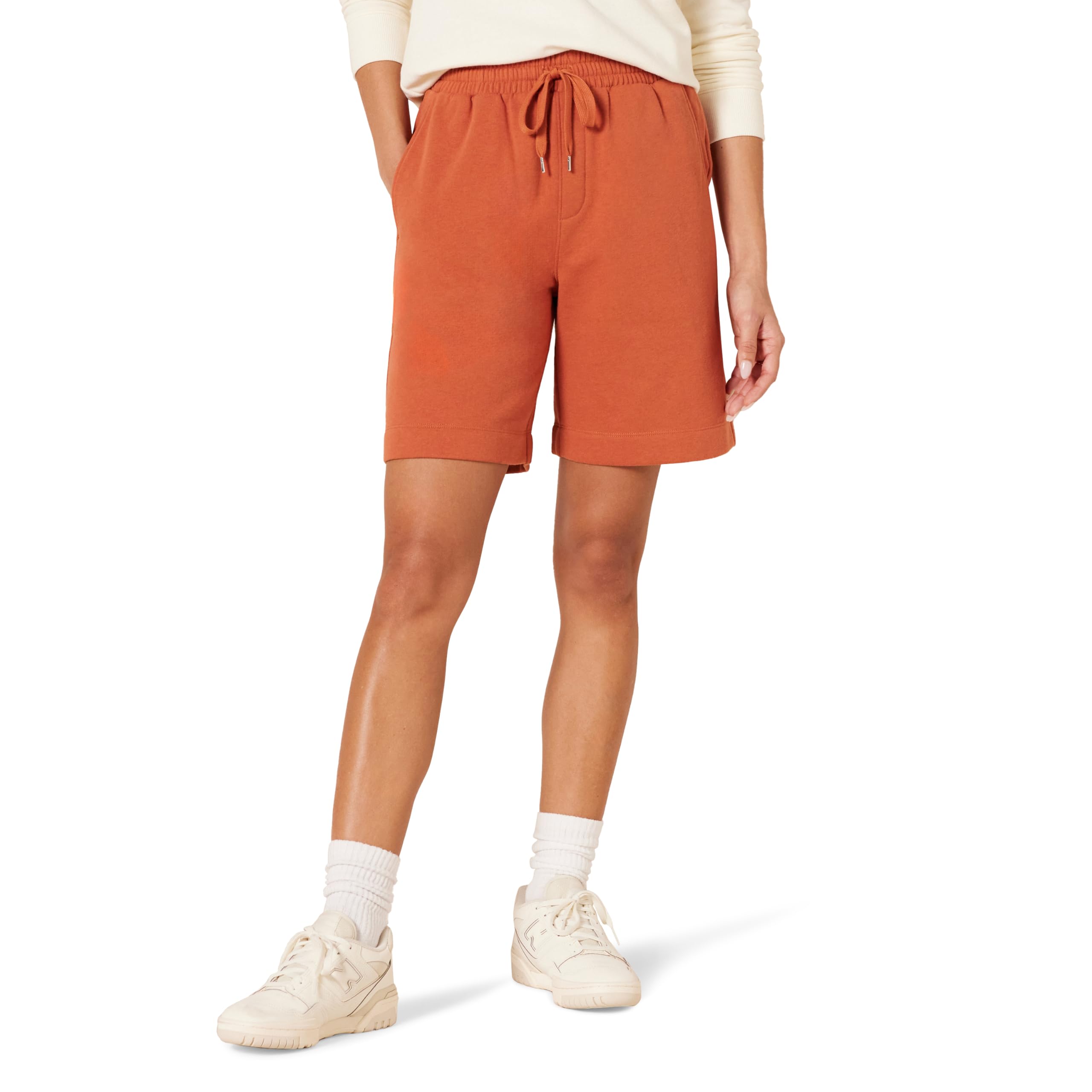 Amazon Essentials Women's High-Rise Fleece Bermuda Shorts (Available in Plus Size), Terracotta, XS