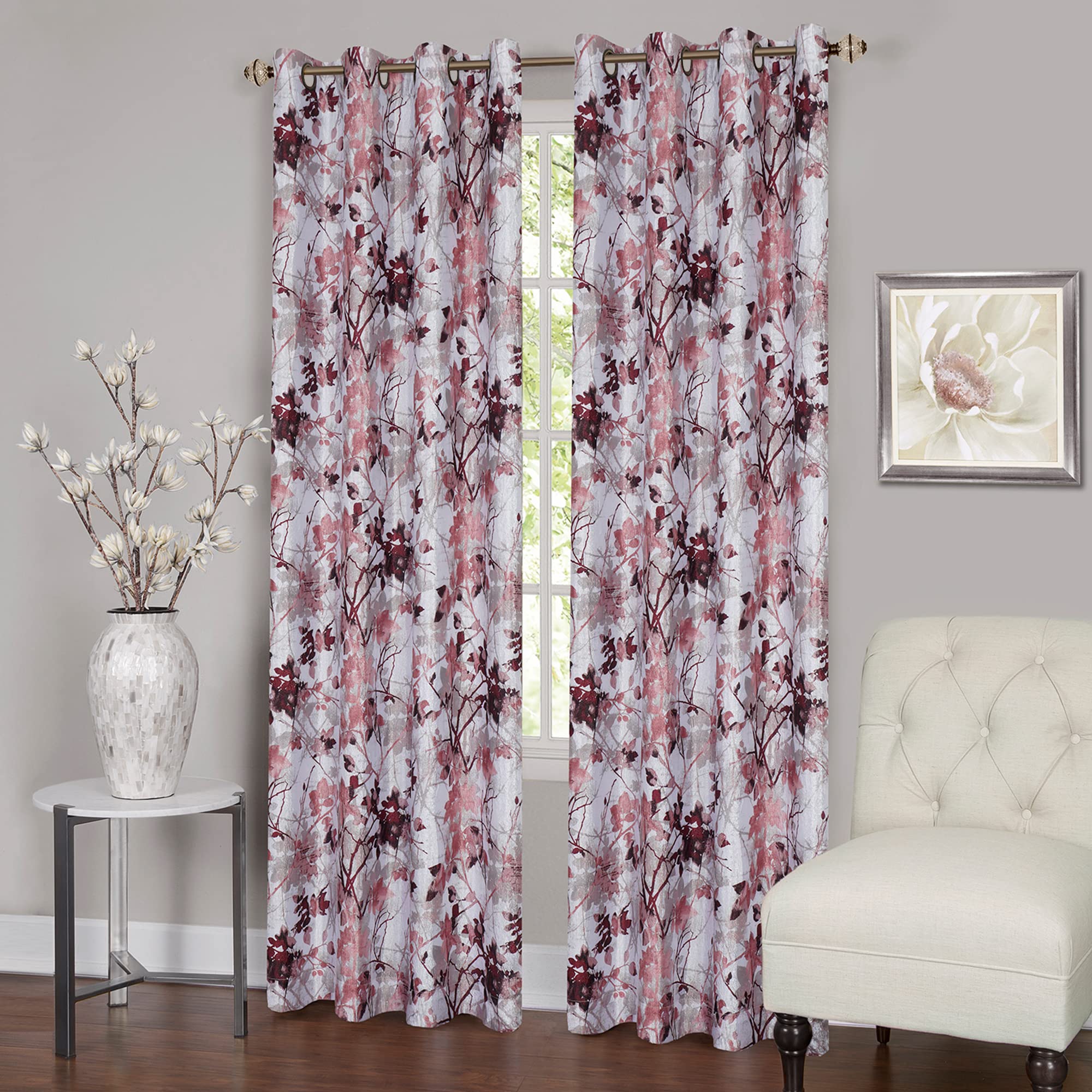 Lined Blackout Grommet Window Curtain Panels - 50 Inch Width, 63 Inch Length - Tranquil (Blush) - Blackout Soft Polyester Drapes & Dressing for Bedroom Living & Dining Room by Achim Home Decor