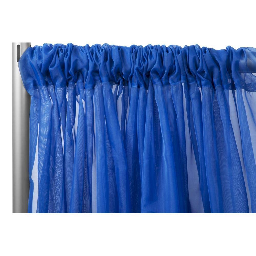 CV Linens 11464us Sheer Voile Flame Retardant Drape-366cm x 300cm | Backdrop Curtain Panel | Royal Blue | 1 Pc, Solid