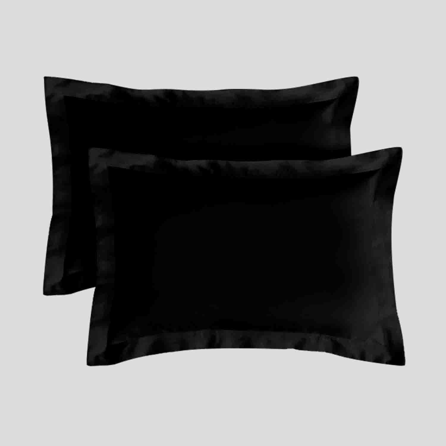 GC GAVENO CAVAILIA Envelope Closure Oxford Pillow Cases 2 Pack- 50 x 75 Hotel Quality Egyptian Cotton Pillow Cases- Luxury Bedding Soft Pillow Covers- Black