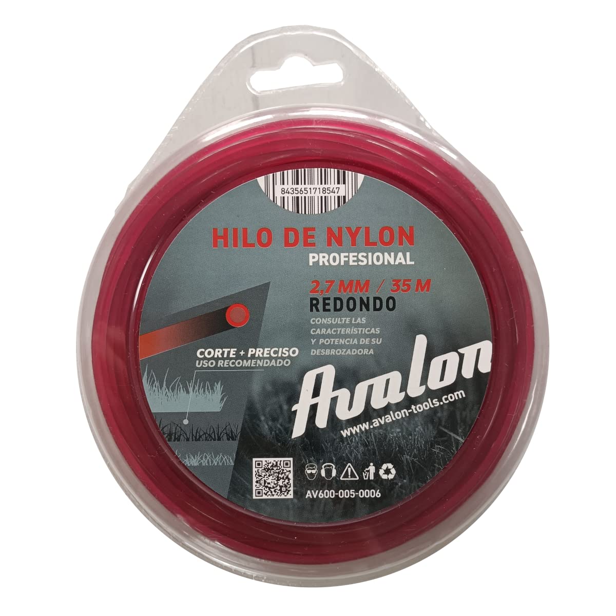 Avalon - Universal Round Nylon Line for Brushcutter and Lawn Mower (2.7 mm x 35 m)