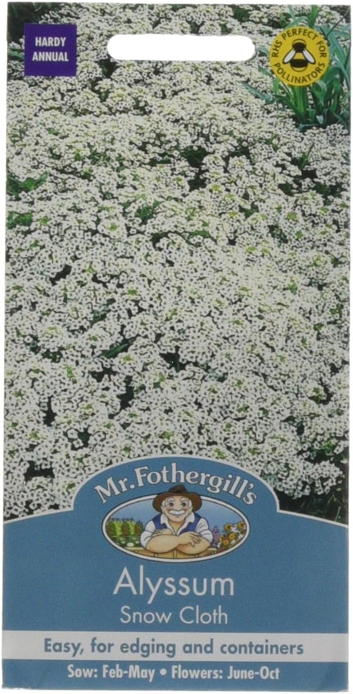 Mr. Fothergill's 15492 Alyssum Snow Cloth, White, 20 cm