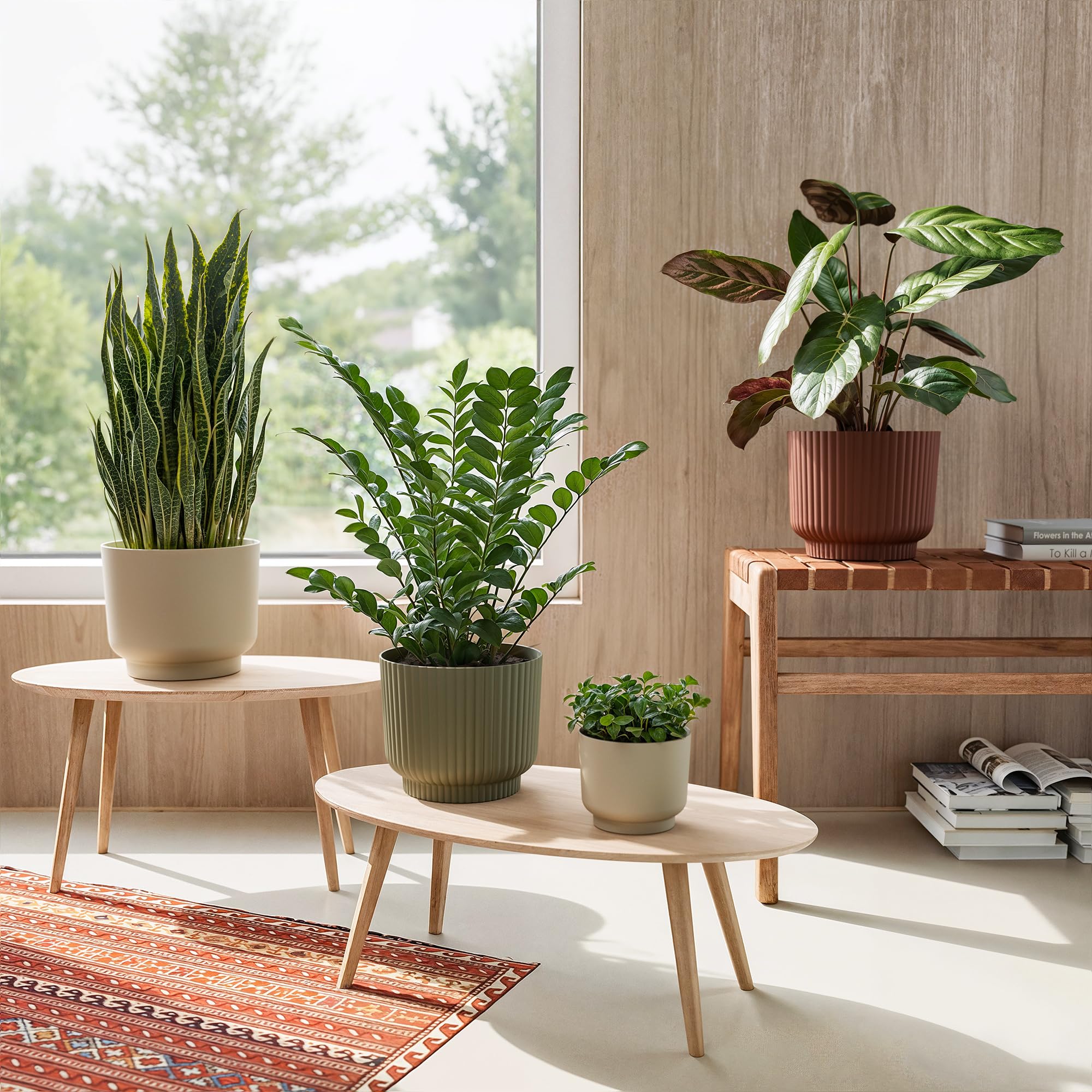 Artevasi Miami Wavy Flower Pot, 16 cm, Mocha Brown, Elegant Planter with Wave Structure, Matte Finish, Ideal as a Plant Pot for Modern Spaces