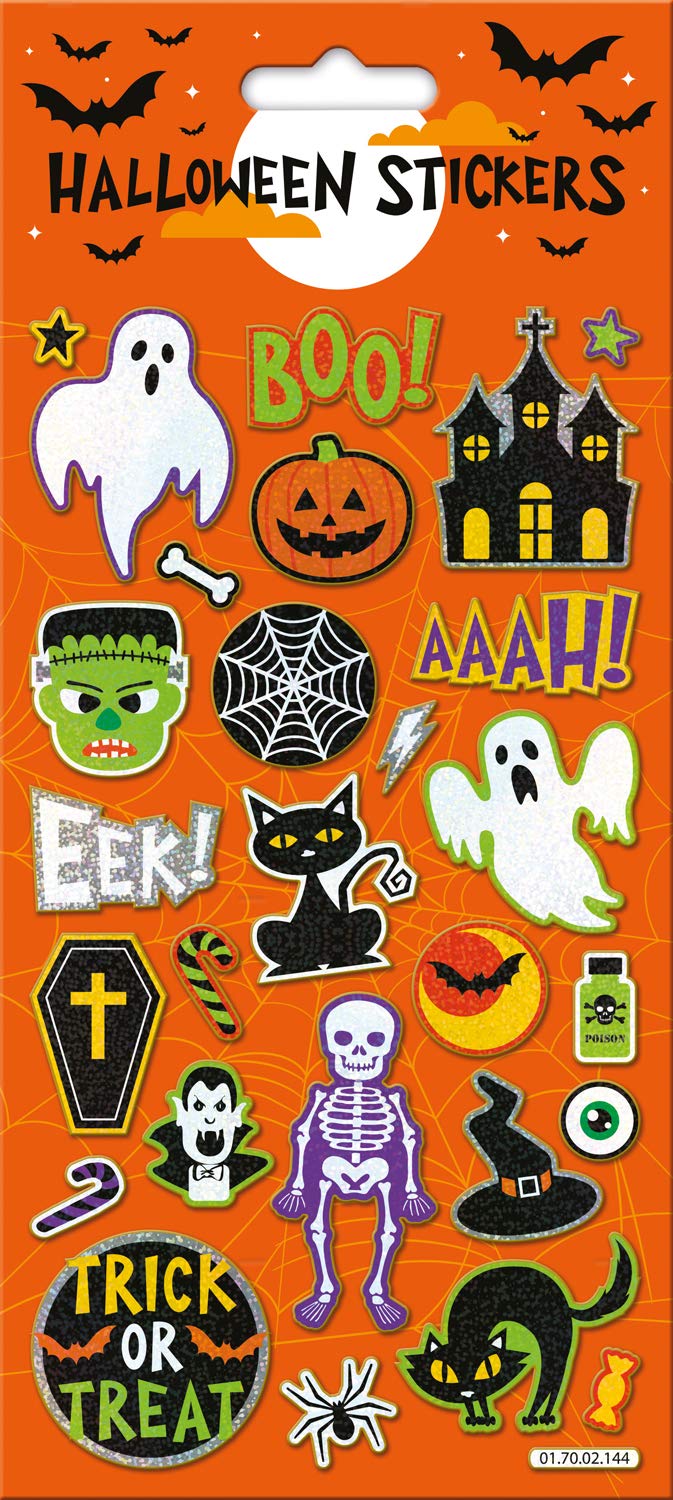 Paper Projects 01.70.02.144 Halloween Boo Large Foil Stickers, Orange, 24.5cm x 11cm