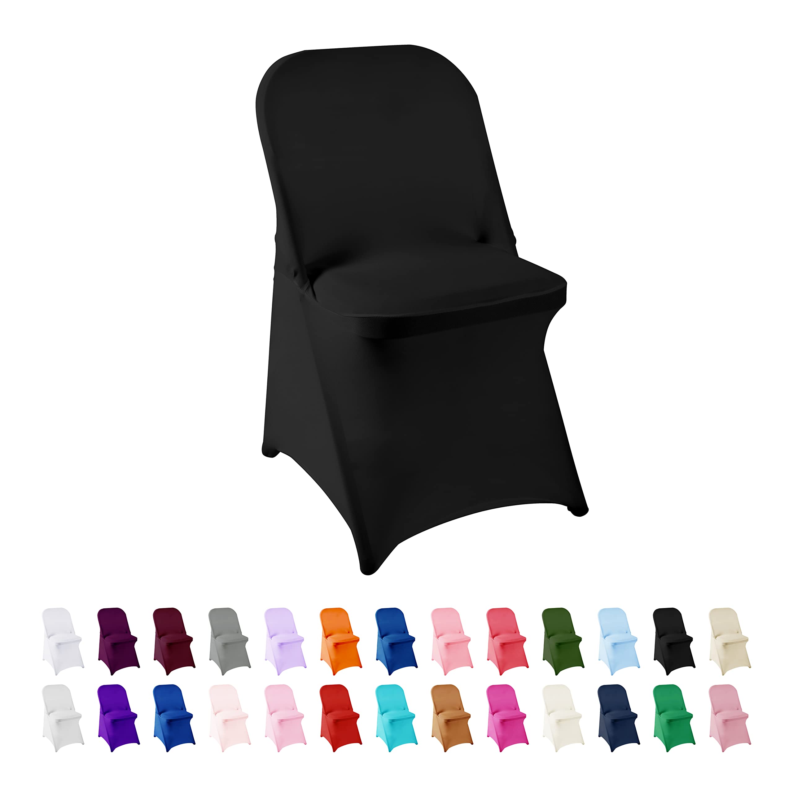 AlGaiety Spandex Chair Cover,25PCS,Chair Covers,Living Room Folding Chair Covers,Removable Chair Cover Washable Protector Stretch Chair Cover for Party, Banquet,Wedding Event,Hotel(Black)