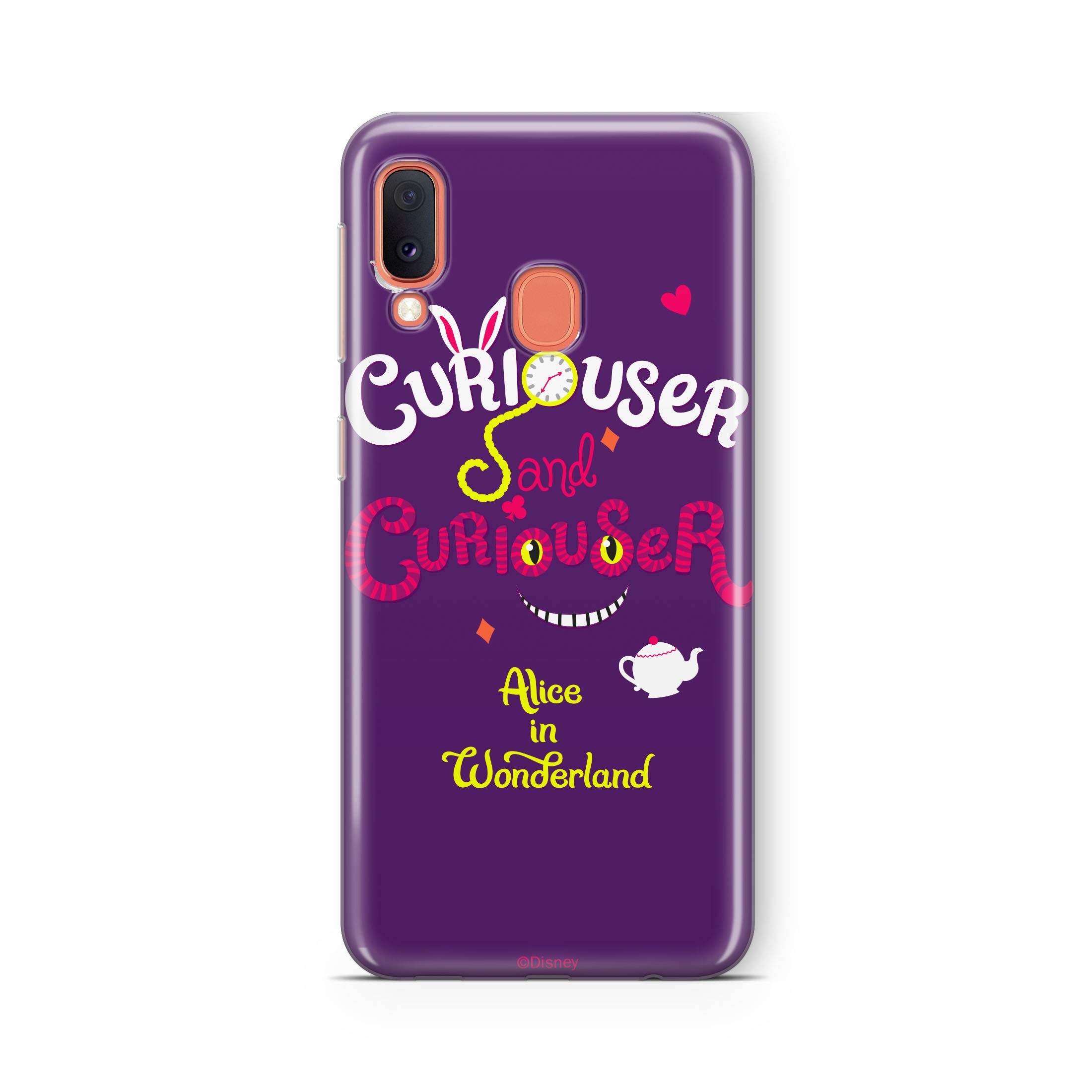 ERT GROUP Original Disney Alice in Wonderland TPU Case for Samsung Galaxy A20e, Liquid Silicone Cover, Flexible and Slim, Protective for Screen, Shockproof and Anti-Scratch Phone Case