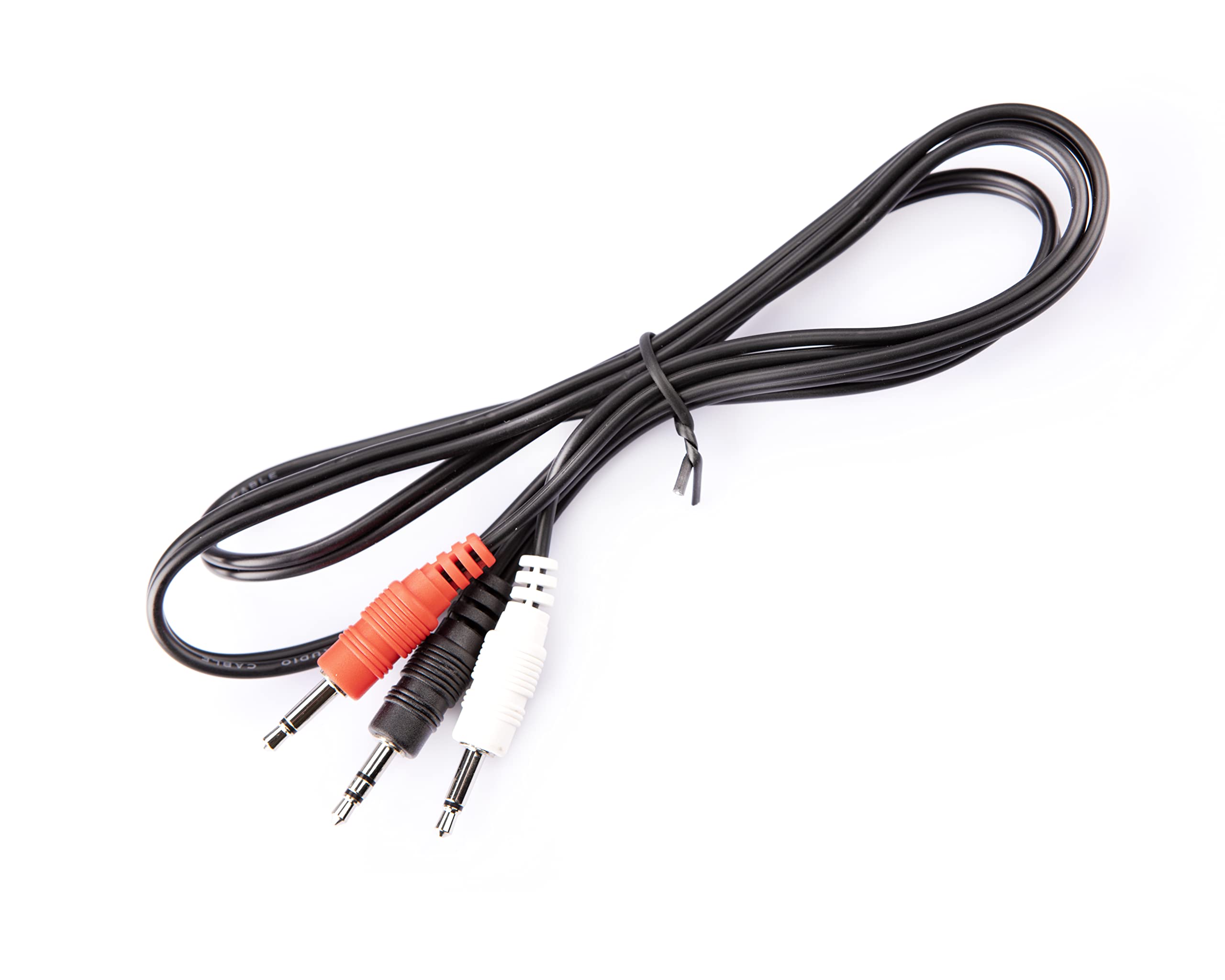 CDL Micro 3.5mm Stereo Jack Plug to 2x Mono Jack Plugs Audio Cable 1m - Black