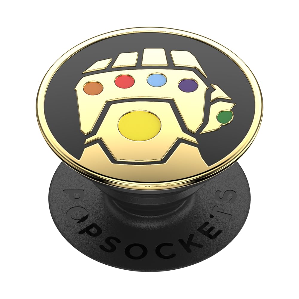 PopSockets PopGrip - Expanding Stand and Grip with a Swappable Top for Smartphones and Tablets - Enamel Infinity Gauntlet