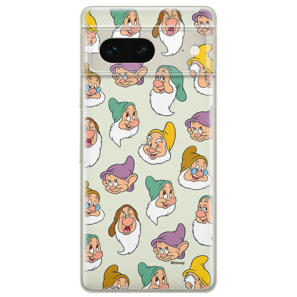 ERT GROUP mobile phone case for Google PIXEL 7 original and officially Licensed Disney pattern Snow White & 7 dwarfs 015 optimally adapted to the shape of the mobile phone, partially transparent