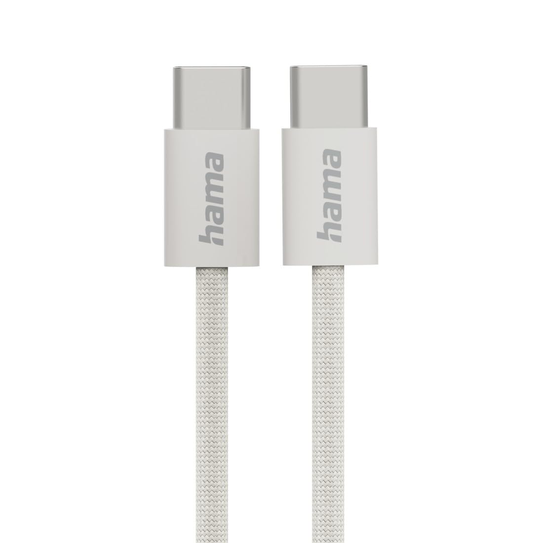 Hama Fabric USB-C - USB-C Charging Cable, 1 m, Nylon, Beige