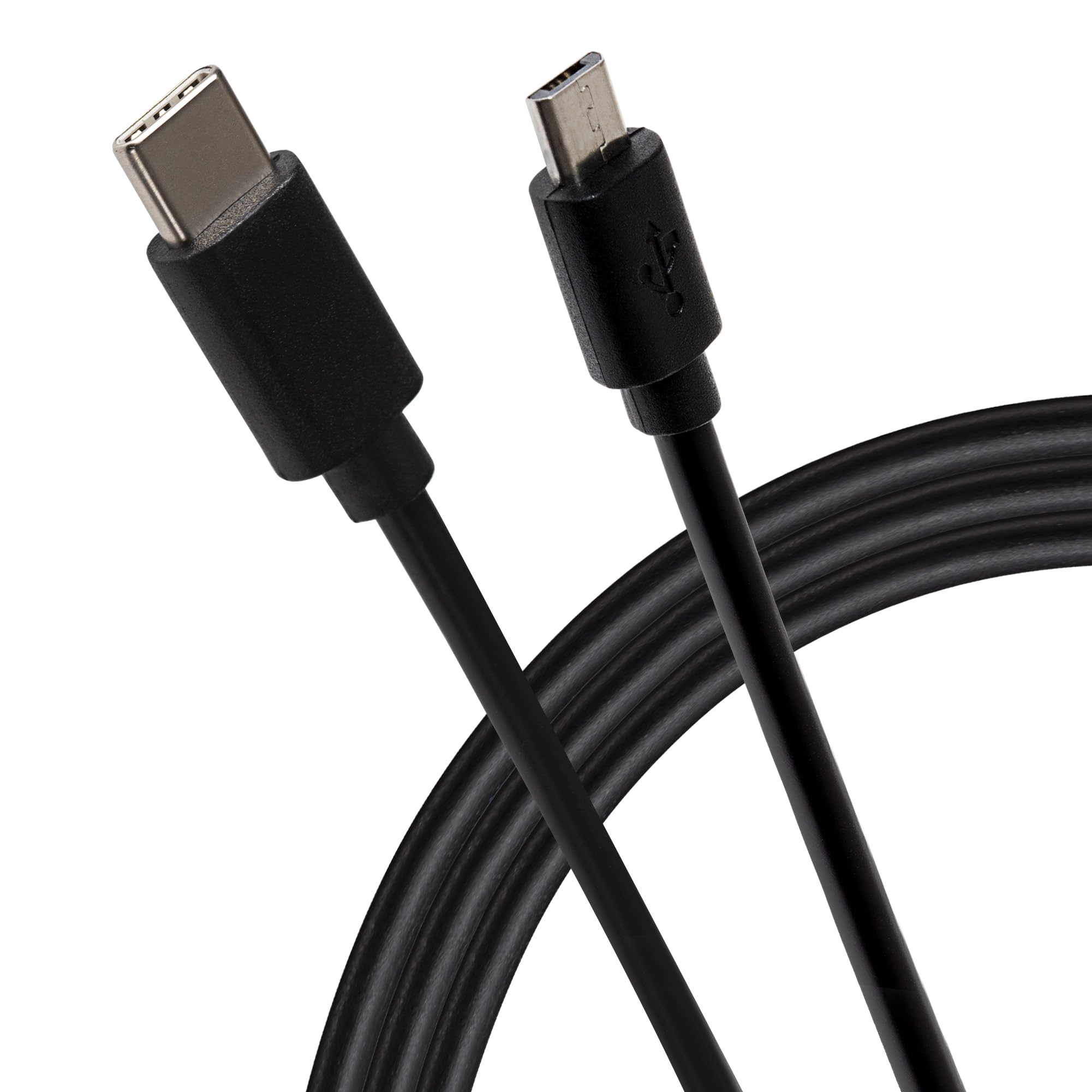 Maplin USB-C to Micro USB-B Male Cable, 1m Black