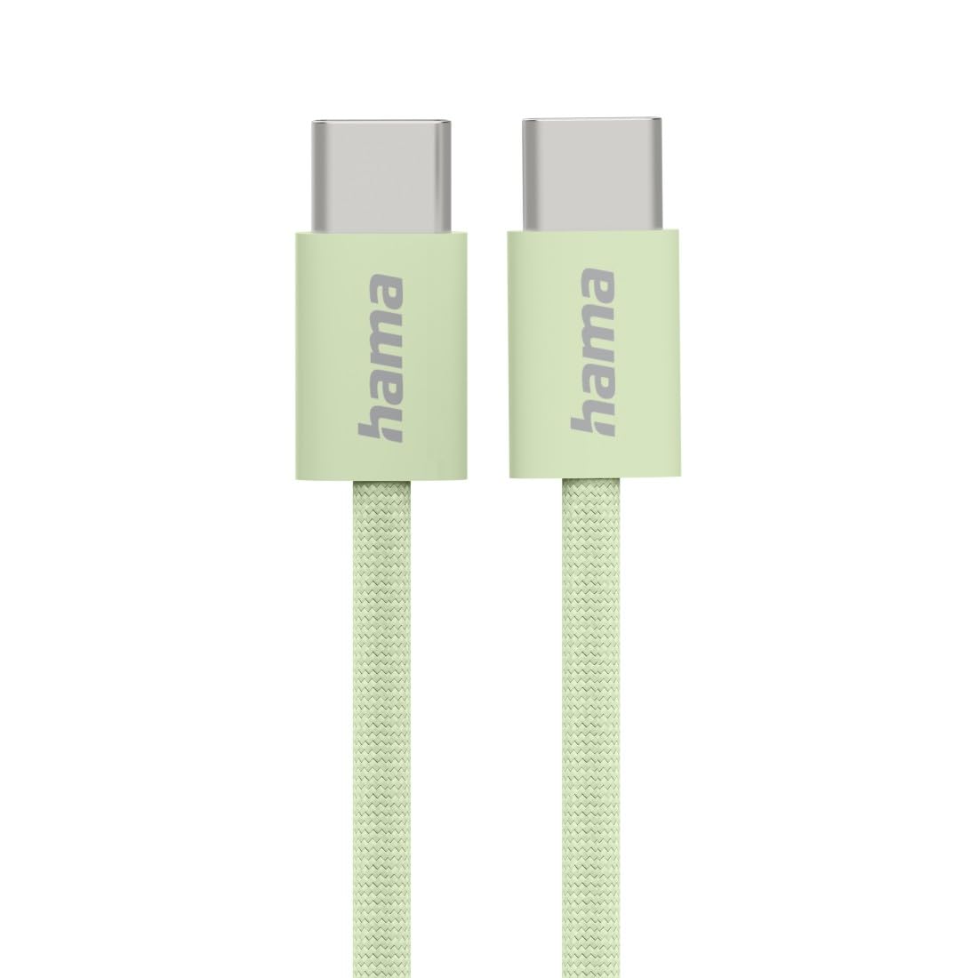 Hama Fabric USB-C - USB-C Charging Cable, 1 m, Nylon, Green