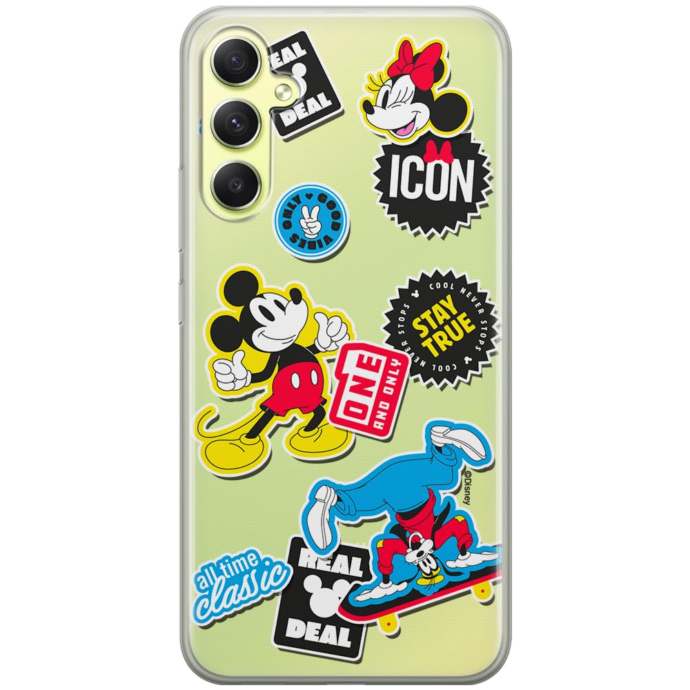ERT GROUP mobile phone case for Samsung A34 5G original and officially Licensed Disney pattern Mickey & Minnie 017 optimally adapted to the shape of the mobile phone, partially transparent