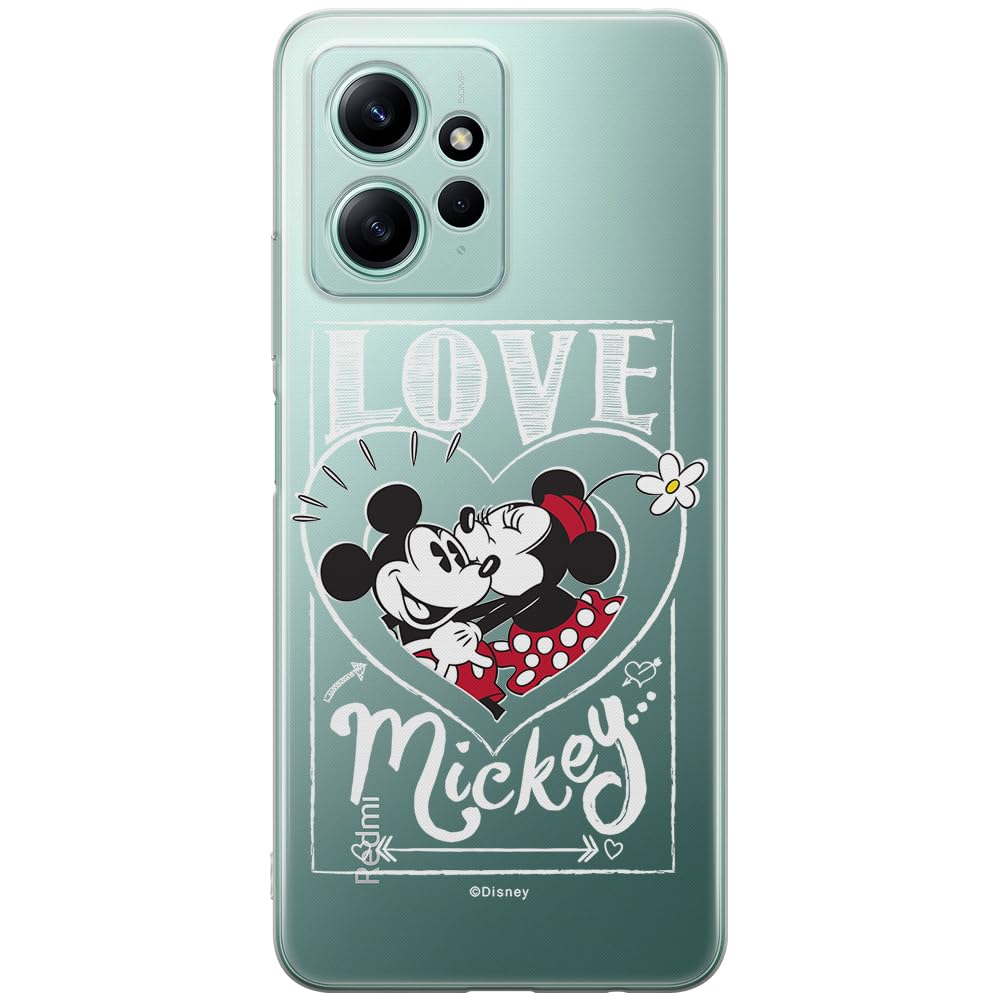 ERT GROUP mobile phone case for Xiaomi REDMI NOTE 12 4G original and officially Licensed Disney pattern Mickey & Minnie 002 optimally adapted to the shape of the mobile phone, partially transparent