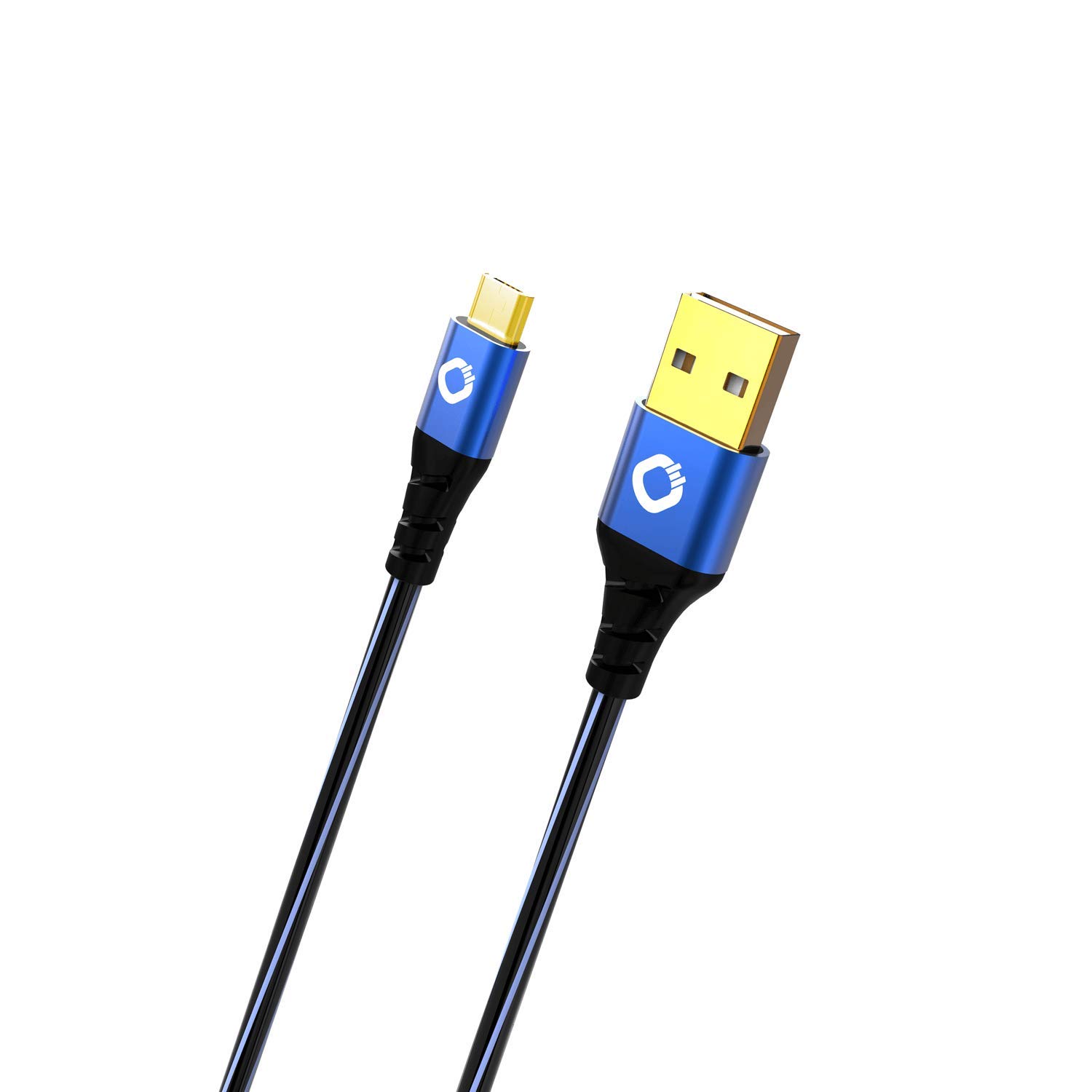 Oehlbach USB Plus Micro - USB Cable for Android - USB Type A 2.0 to MicroB - PVC Jacket - OFC, Blue/Black - 5 m