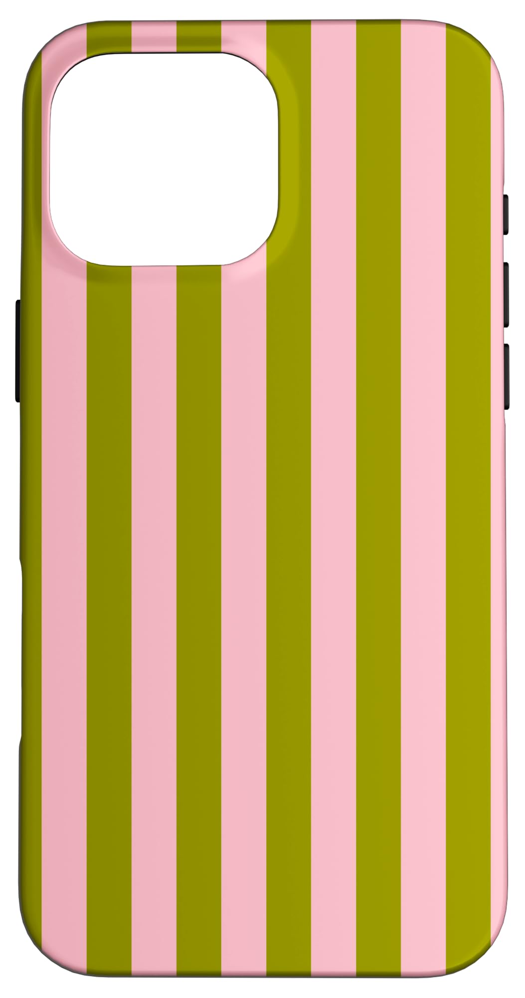 iPhone 16 Pro Max Pink Olive Green Striped Cute Girly Aesthetic Preppy Stripe Case