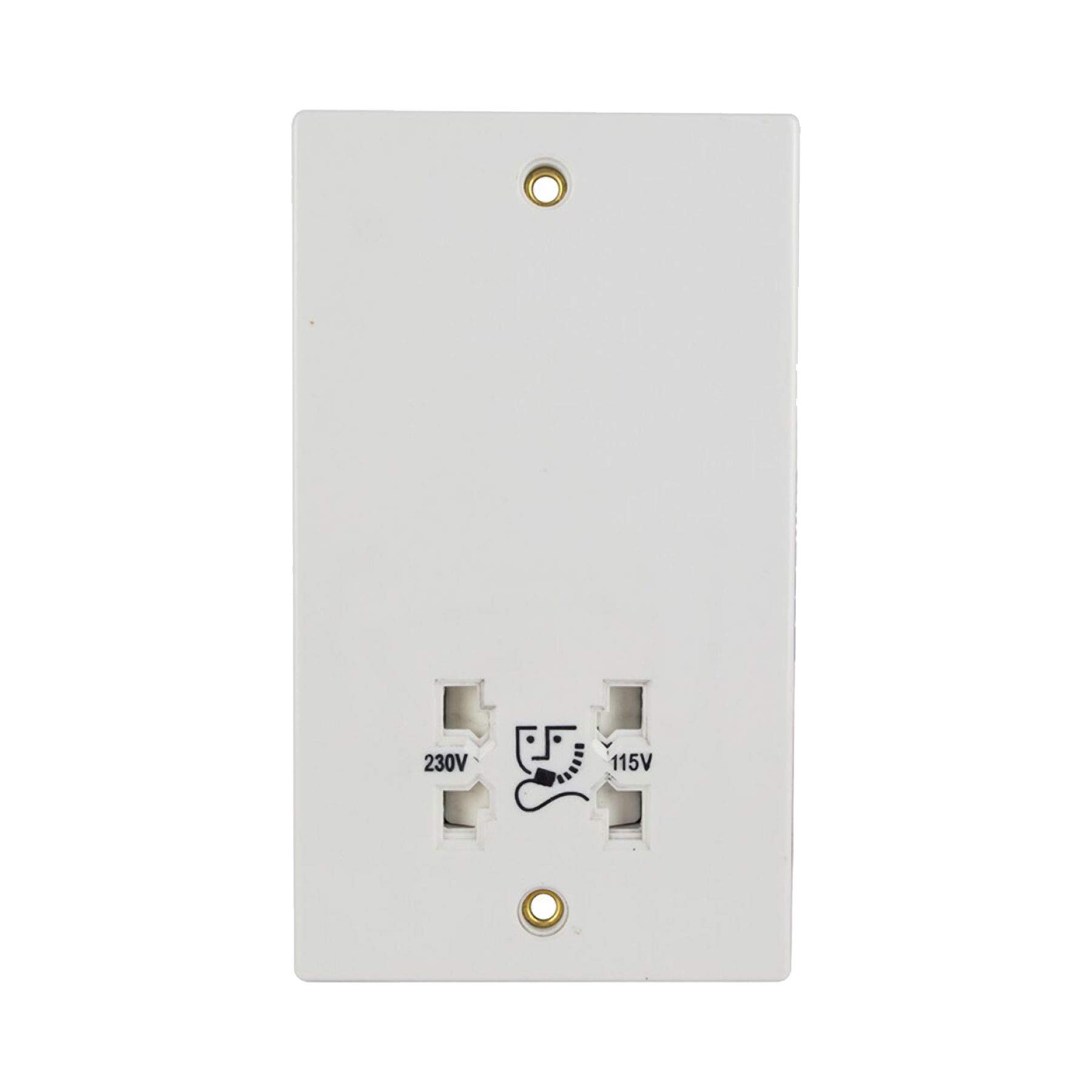 STATUS Shaver Socket Adapter | Dual Voltage 115v/230v White Adapter | S115/230DVSSB4