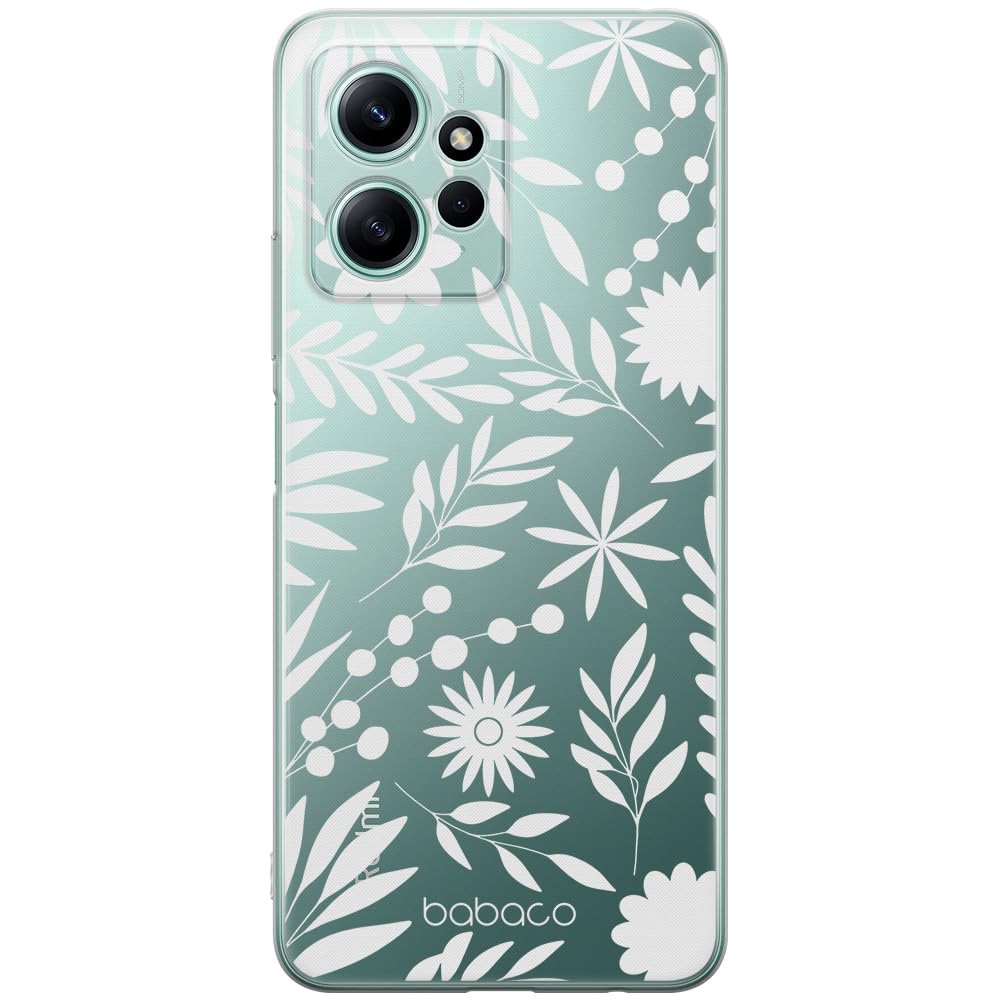 Babaco ERT GROUP mobile phone case for Xiaomi REDMI NOTE 12 4G original and officially Licensed pattern Flowers 023 optimally adapted to the shape of the mobile phone, partially transparent