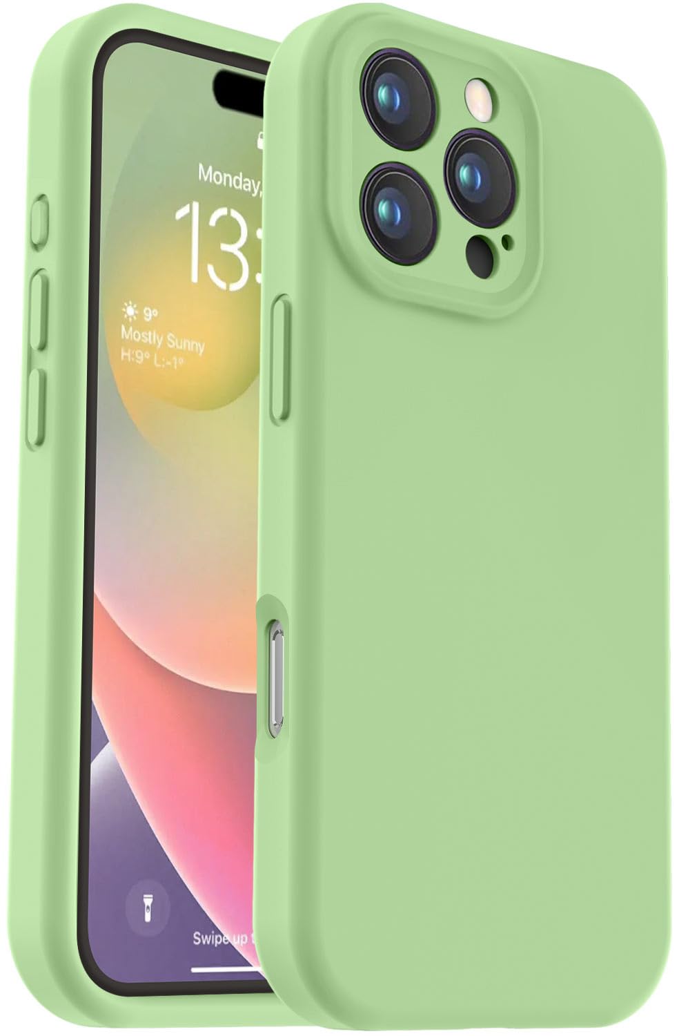 Vooii Compatible with iPhone 16 Pro Case, Liquid Silicone Upgrade [Camera Protection] [Soft Anti-Scratch Microfiber Lining] Shockproof Phone Case for iPhone 16 Pro 6.3 inch - Matcha