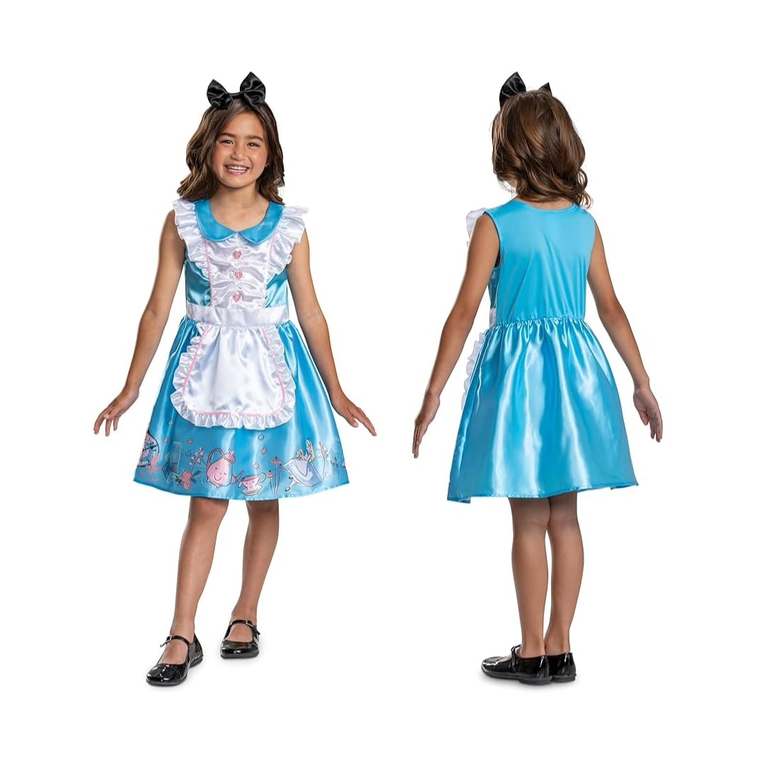 DISGUISE 144639L-EU-6 Disney ALICE CLASSIC (EU) CHILD S 5-6 Princess Fancy Dress Costume, Girls, Cartoon, Multi-Coloured