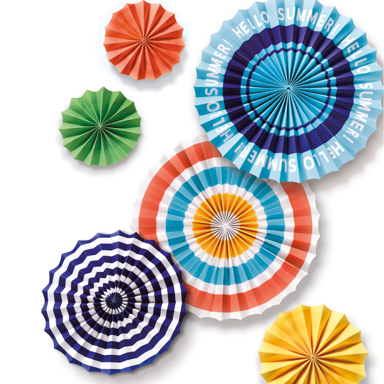 Amscan 9917360 - Summer Party Fruit Salad Paper Fan Decorations - 6 Pack