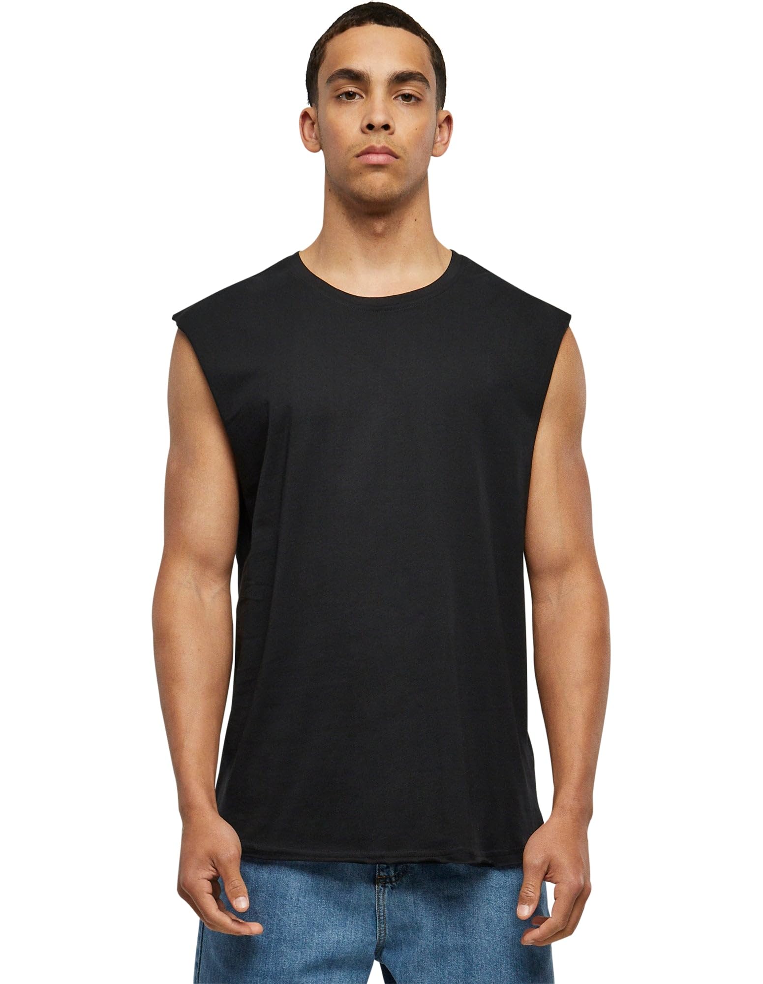 Urban Classics - Open Edge Sleeveless Shirt Black - 4XL