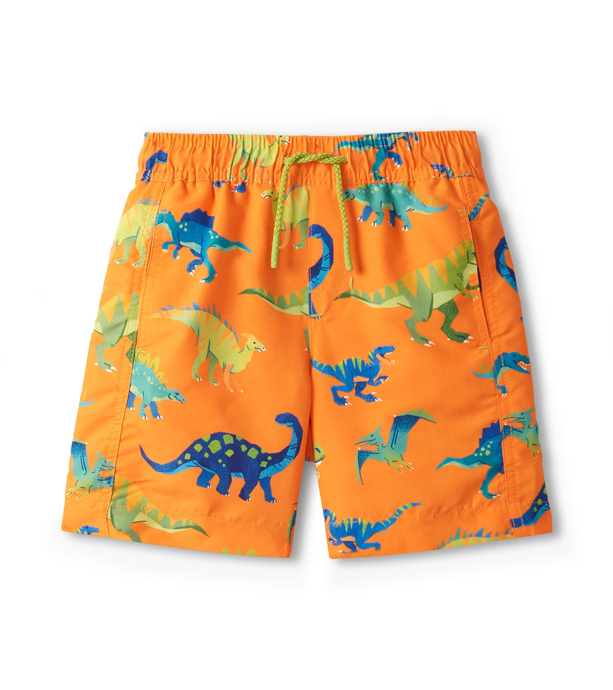 Hatley Kids Boys Swim Board Shorts, Colourblock Dino, 2 Years