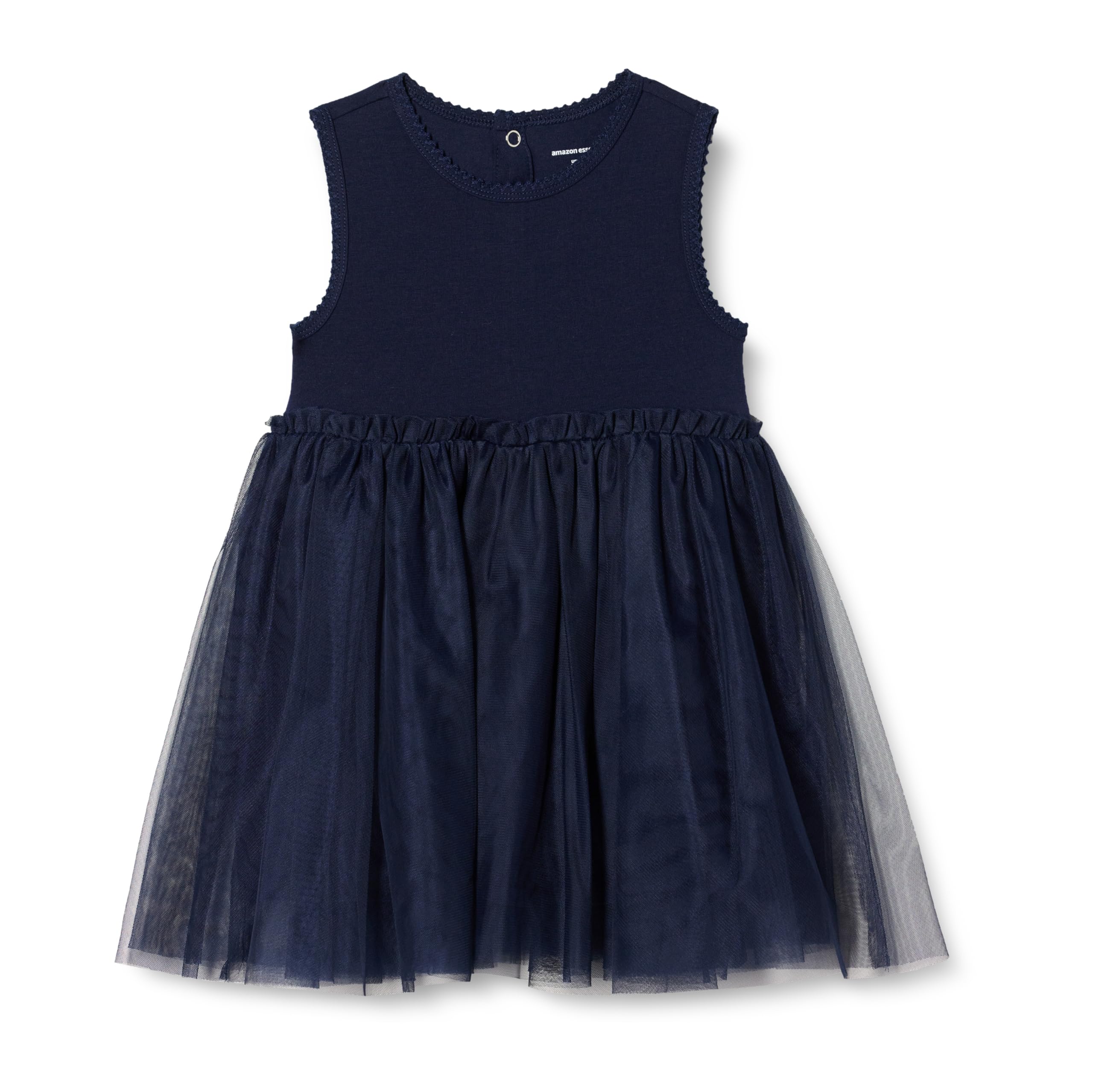 Amazon Essentials Girls' Sleeveless Tutu Dress, Navy, 6-7 Years