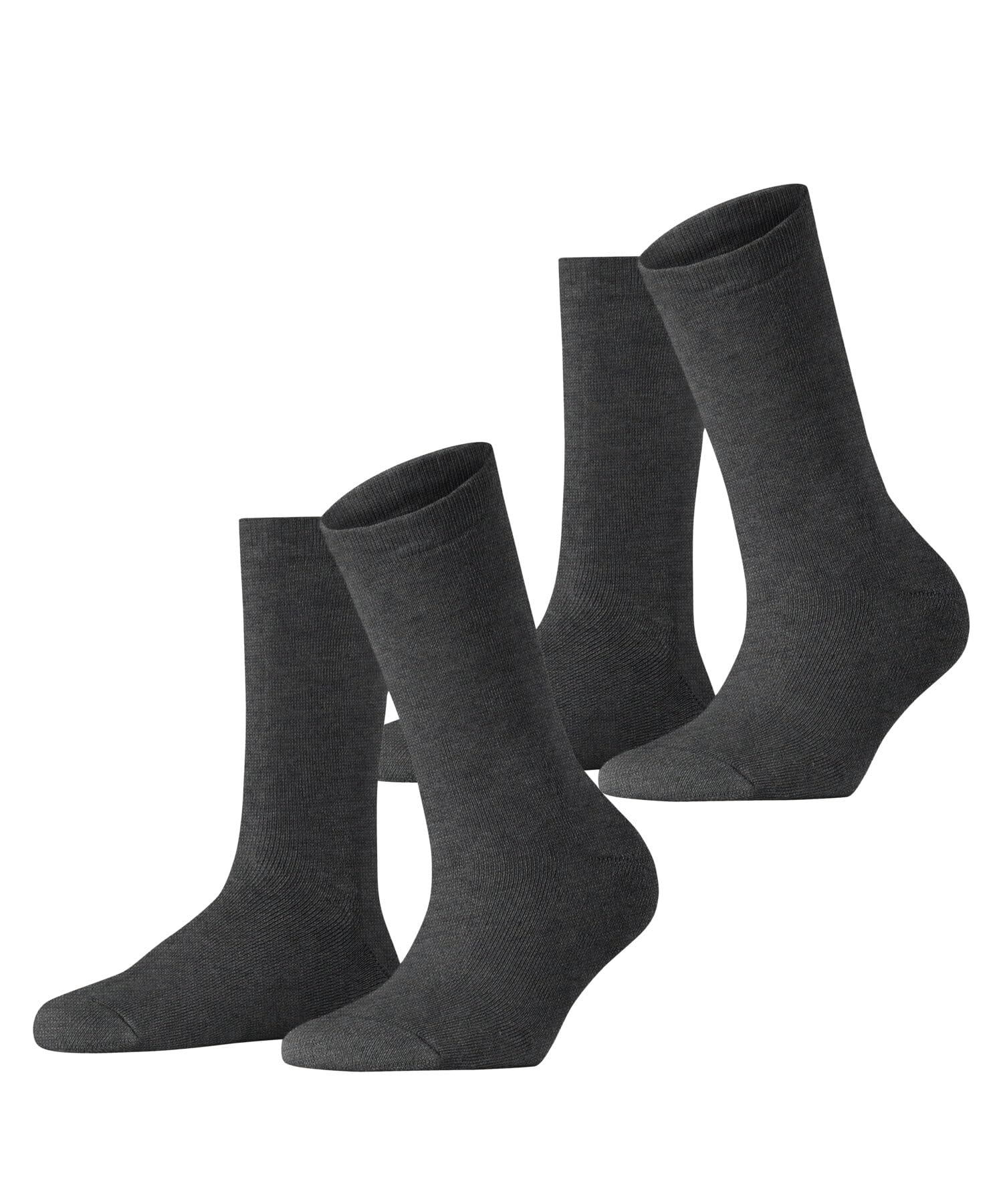 ESPRIT Women's Cloud Multipack W So Cotton Plain 2 Pairs Socks, Grey Anthracite Melange 3081, 2.5-5