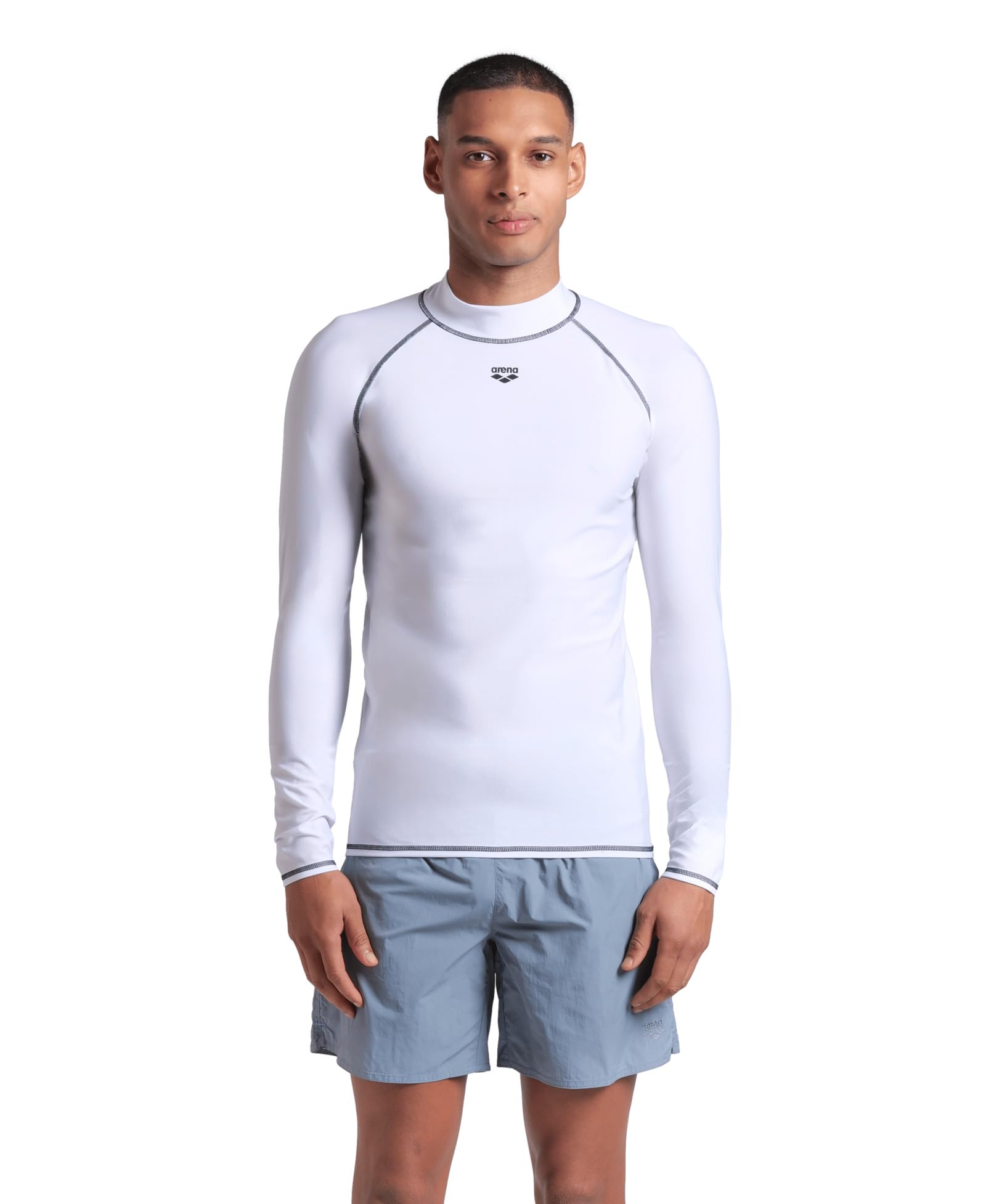 ARENA Men's Graphic UV Protection Long-Sleeve Shirt White