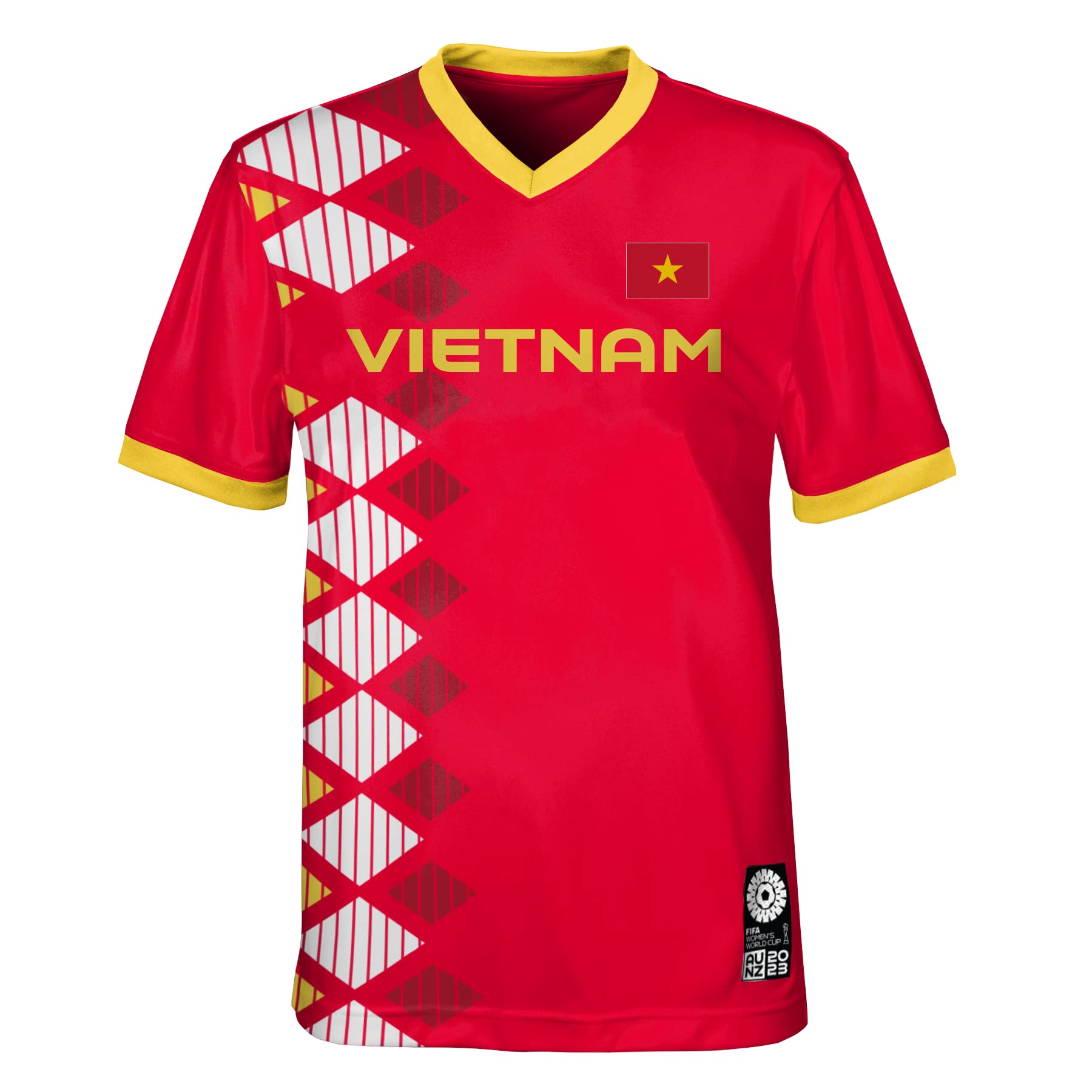 Official 2023 Women's Football World Cup Kids Team Shirt, Vietnam, Red, 5-6 Years