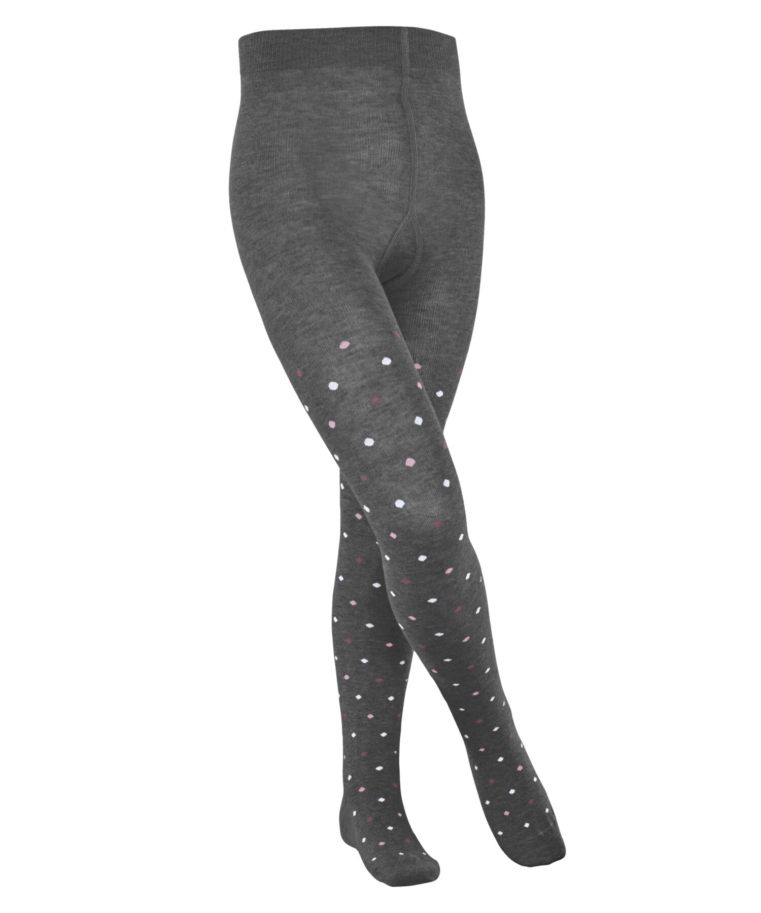 FALKE Unisex Kids Multidot K Ti Cotton Patterned 1 Pair Tights, Grey Light Melange 3390, 3-5
