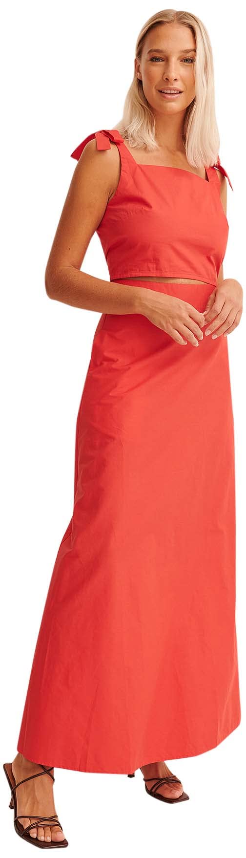 NA-KD Flowy Maxi Skirt, Spicy Red, EU 36