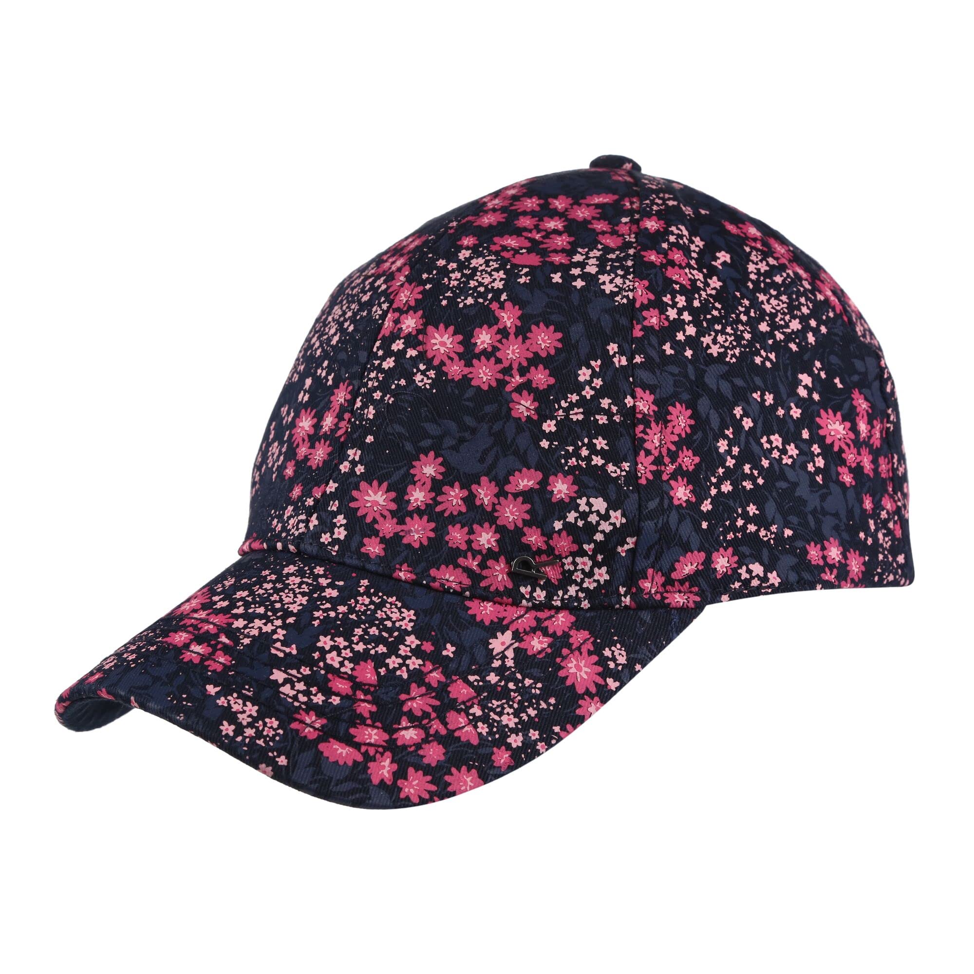 Regatta Kids' Navy Floral Cotton Cap (Cuyler III, Unisex, One-Size, Adjustable, Lightweight, Halloween, Christmas)