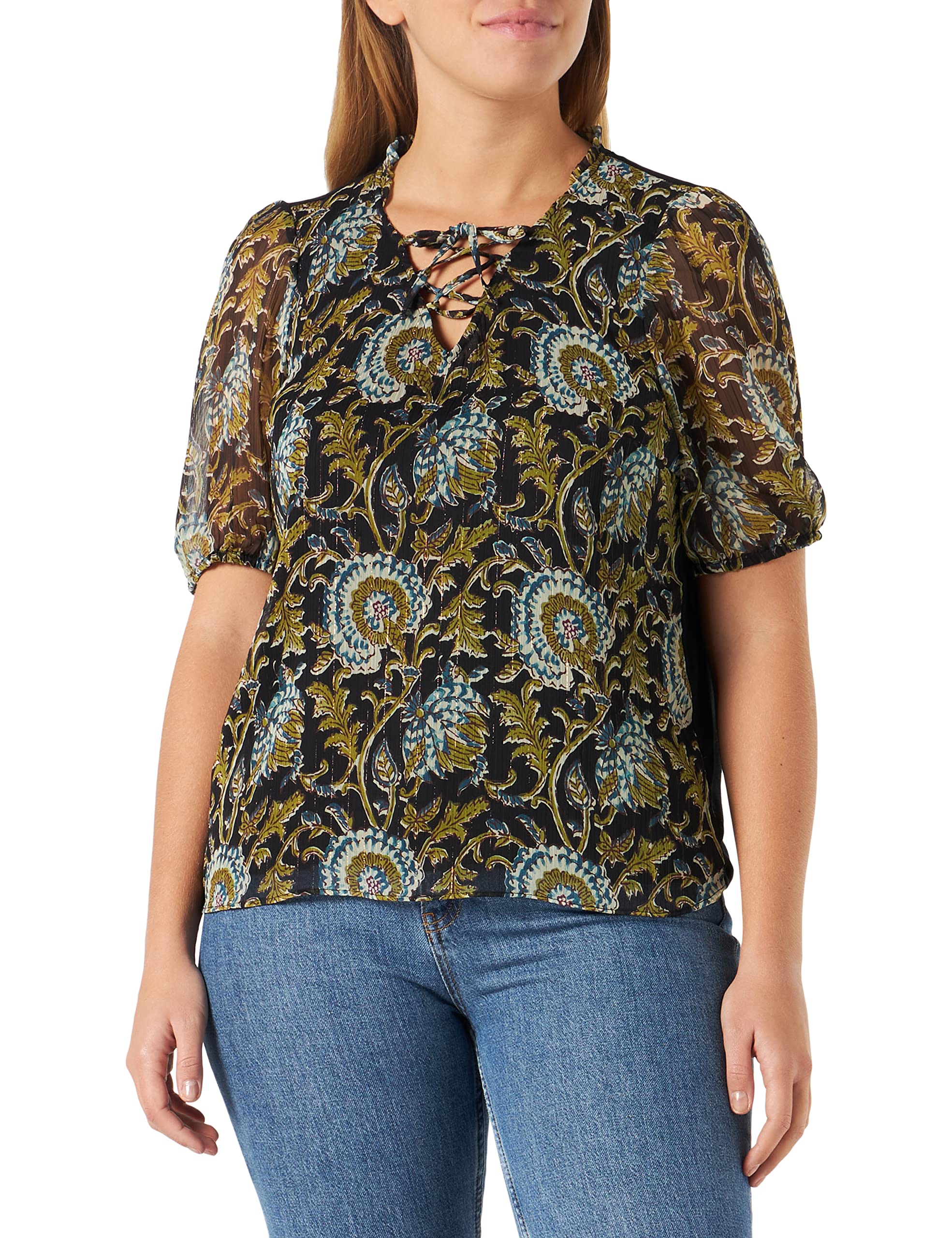 Naf Naf Women's T-Shirt, Meridian Navy, Large