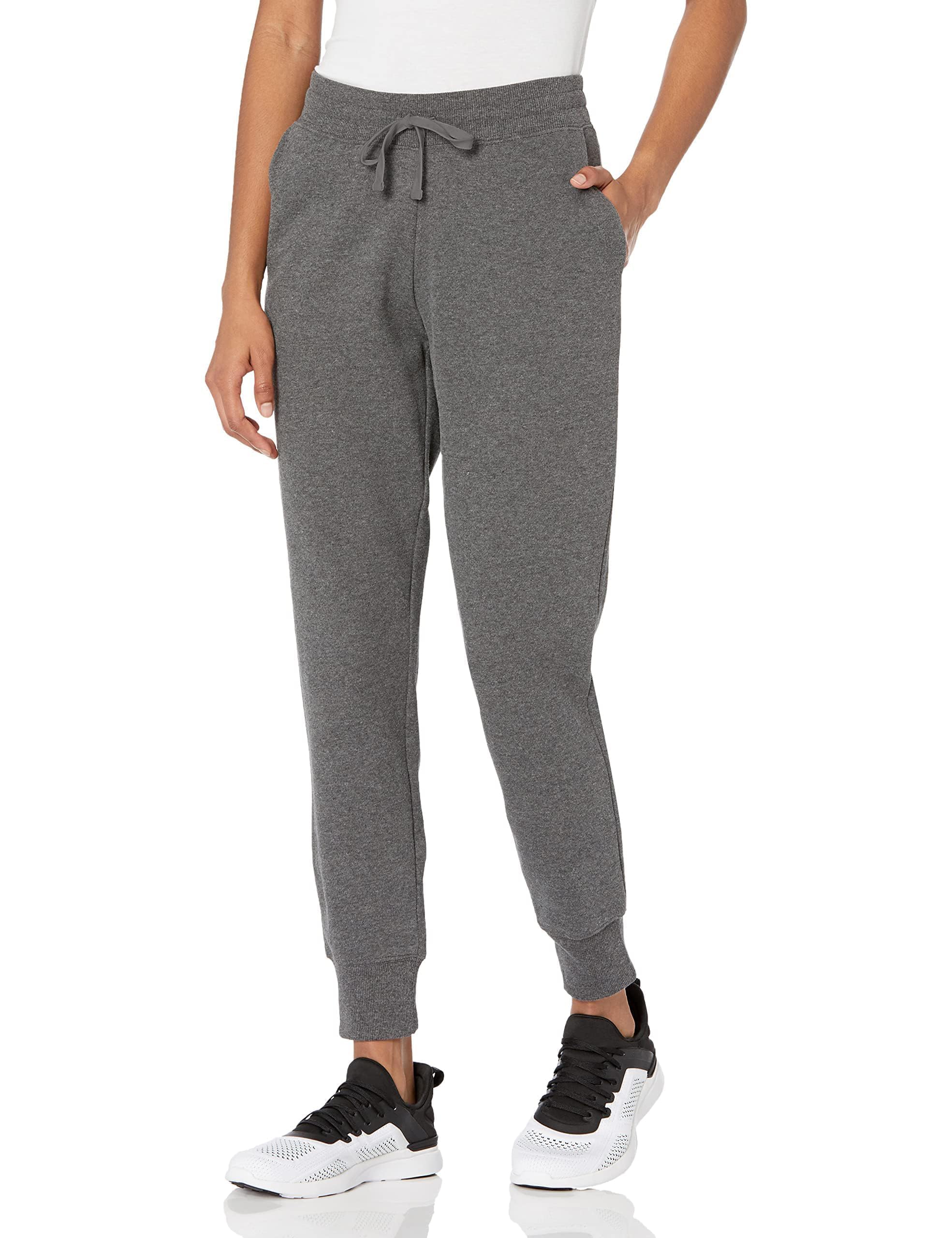 Amazon Essentials Women's Fleece Cuffed Jogging Bottoms (Available in Plus Size), Charcoal Heather, XXL