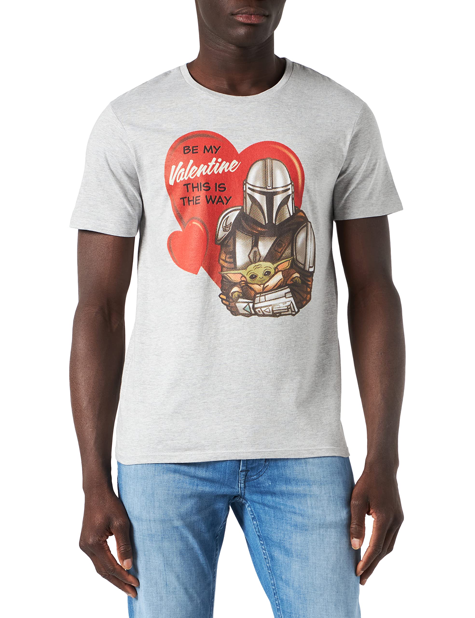 Star Wars Men's T-Shirt, Melange Grey, S