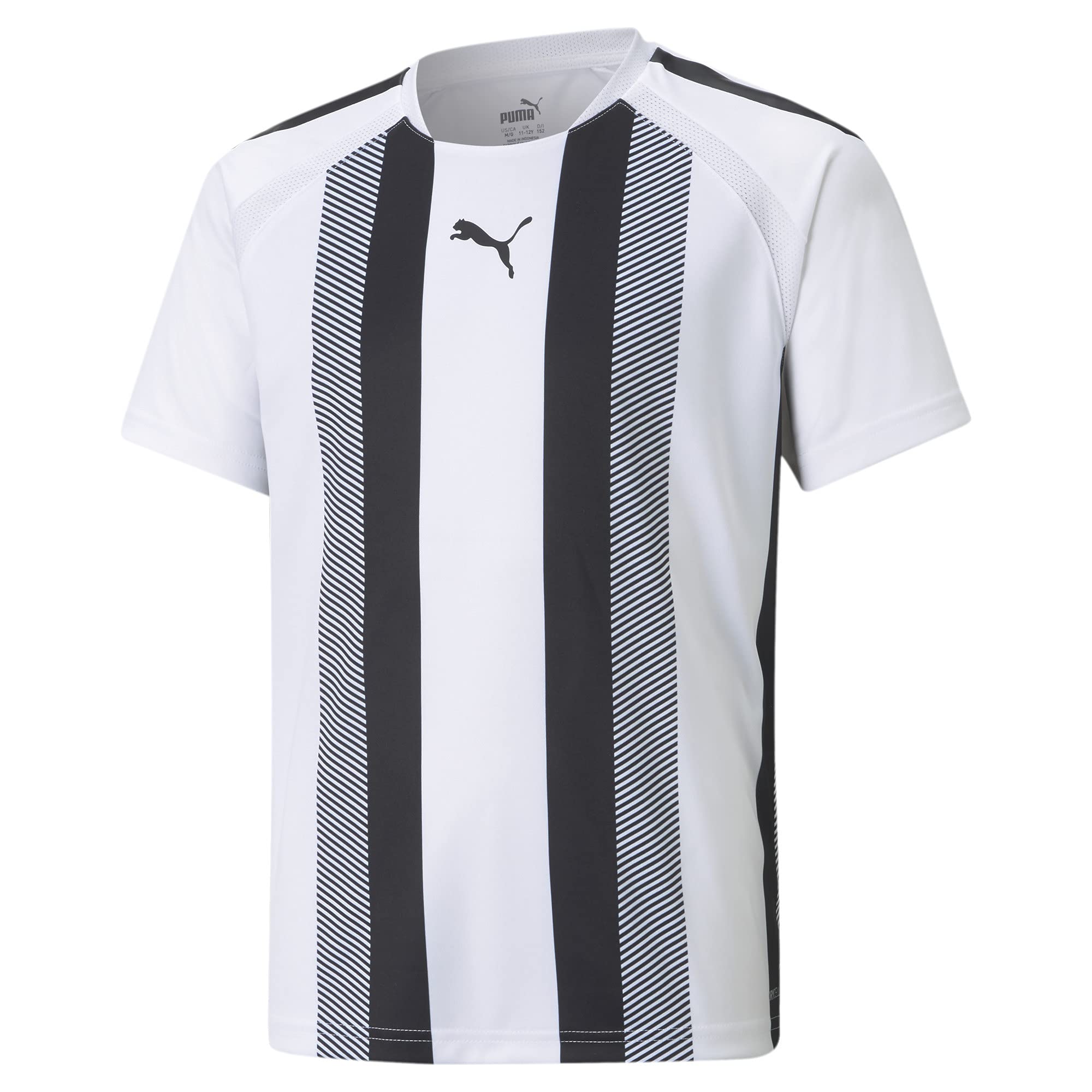 PUMA Unisex Kids teamLIGA Striped Jersey Jr Shirt, Puma White-puma Black, 116