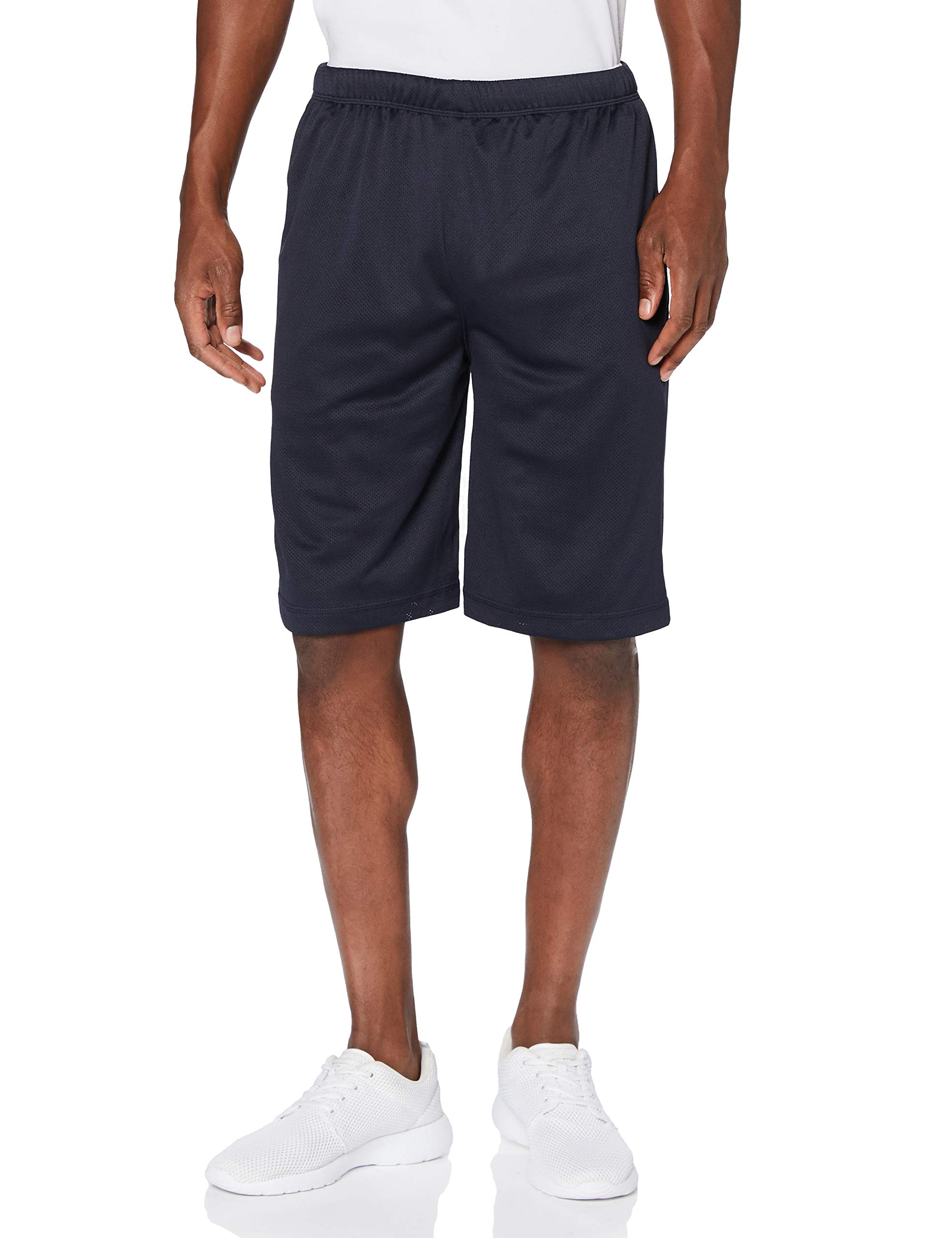 Build Your Brand Men's By048-mesh Shorts, Navy 2, S