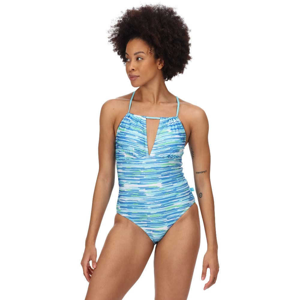 Regatta Womens Hlldy One Piece Swimsuit Seascape Brush L