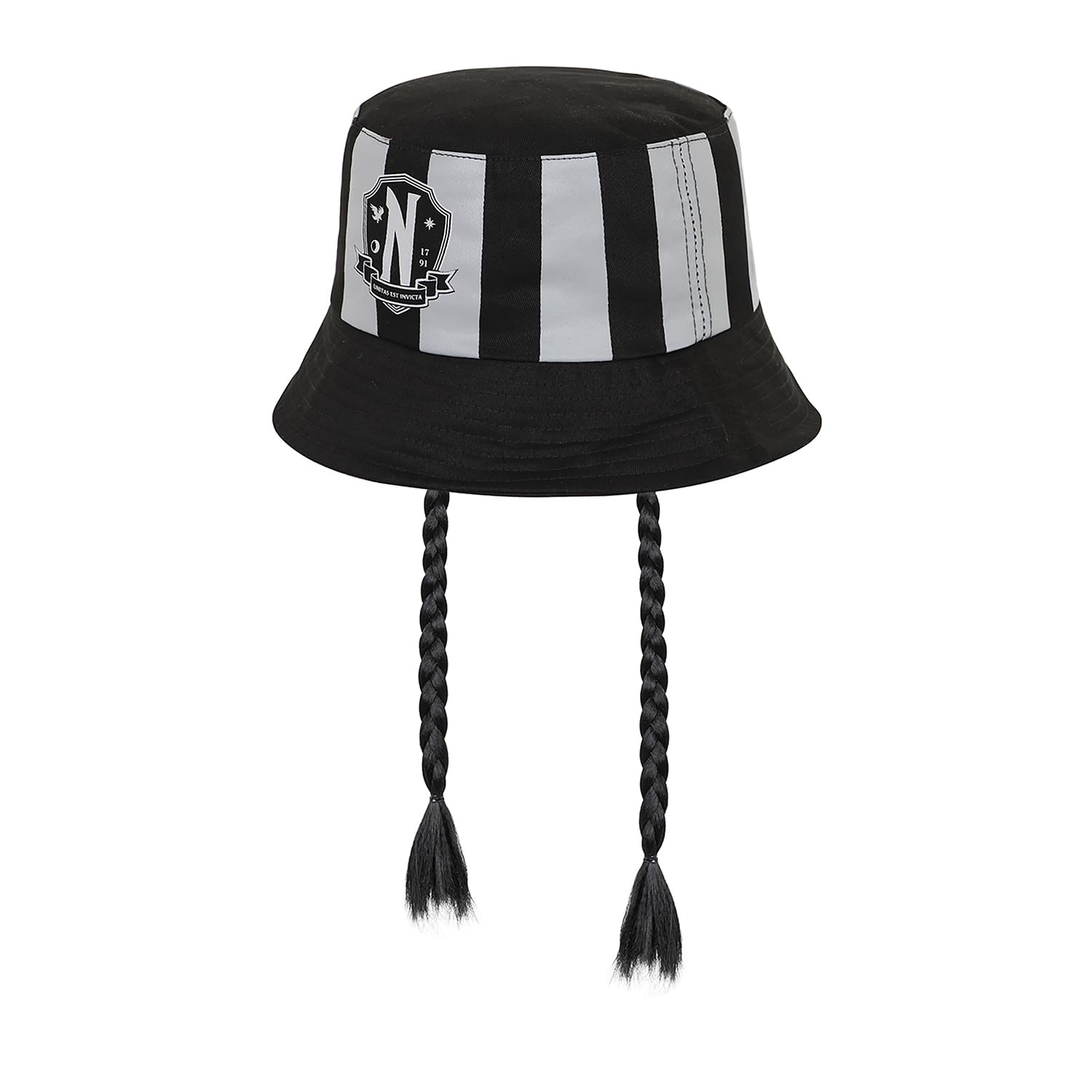 Wednesday Braid-Children's Bucket Hat, Black, 25 x 15 cm