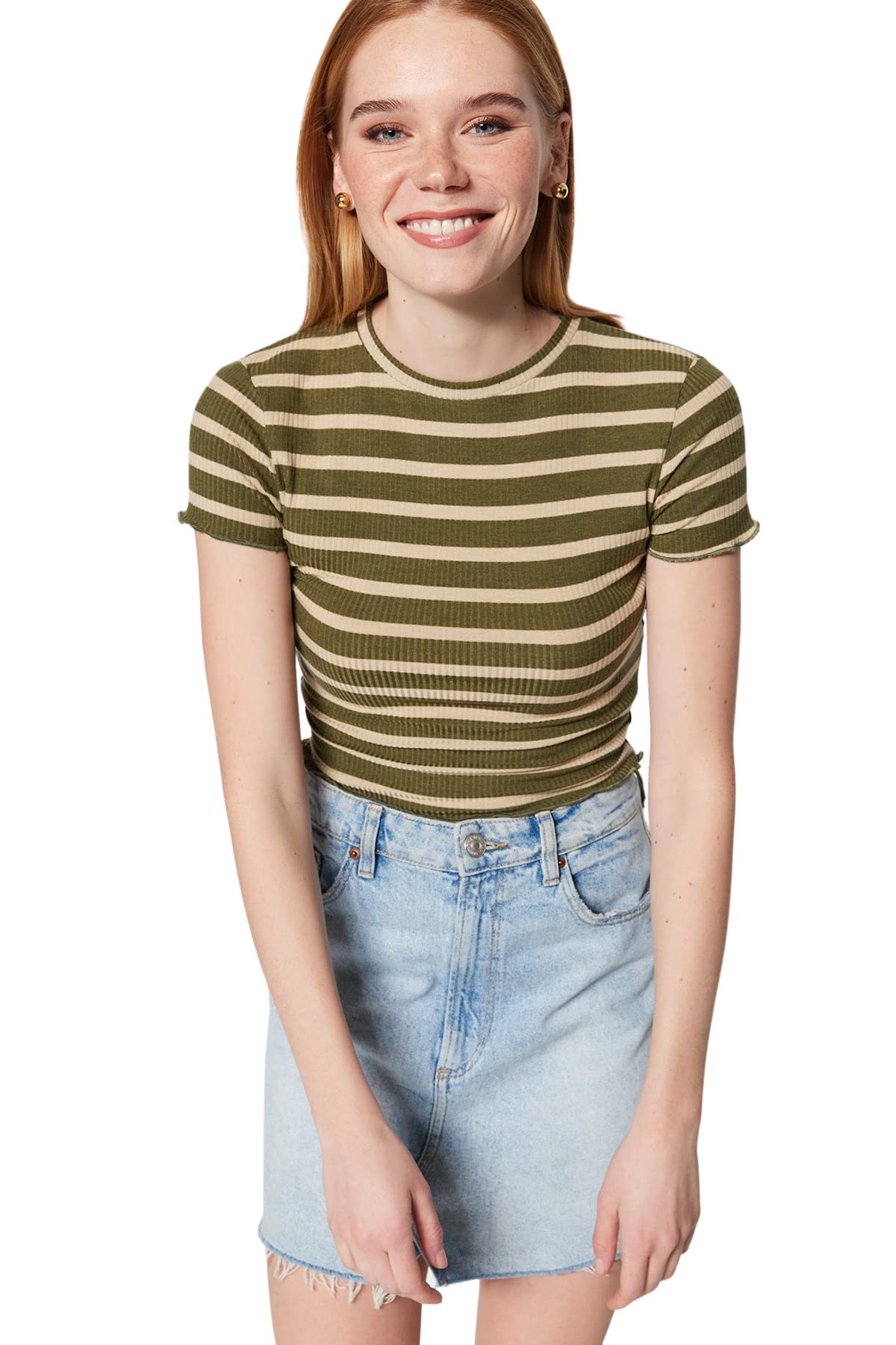 Trendyol Blouse - Khaki - Slim,Khaki,L