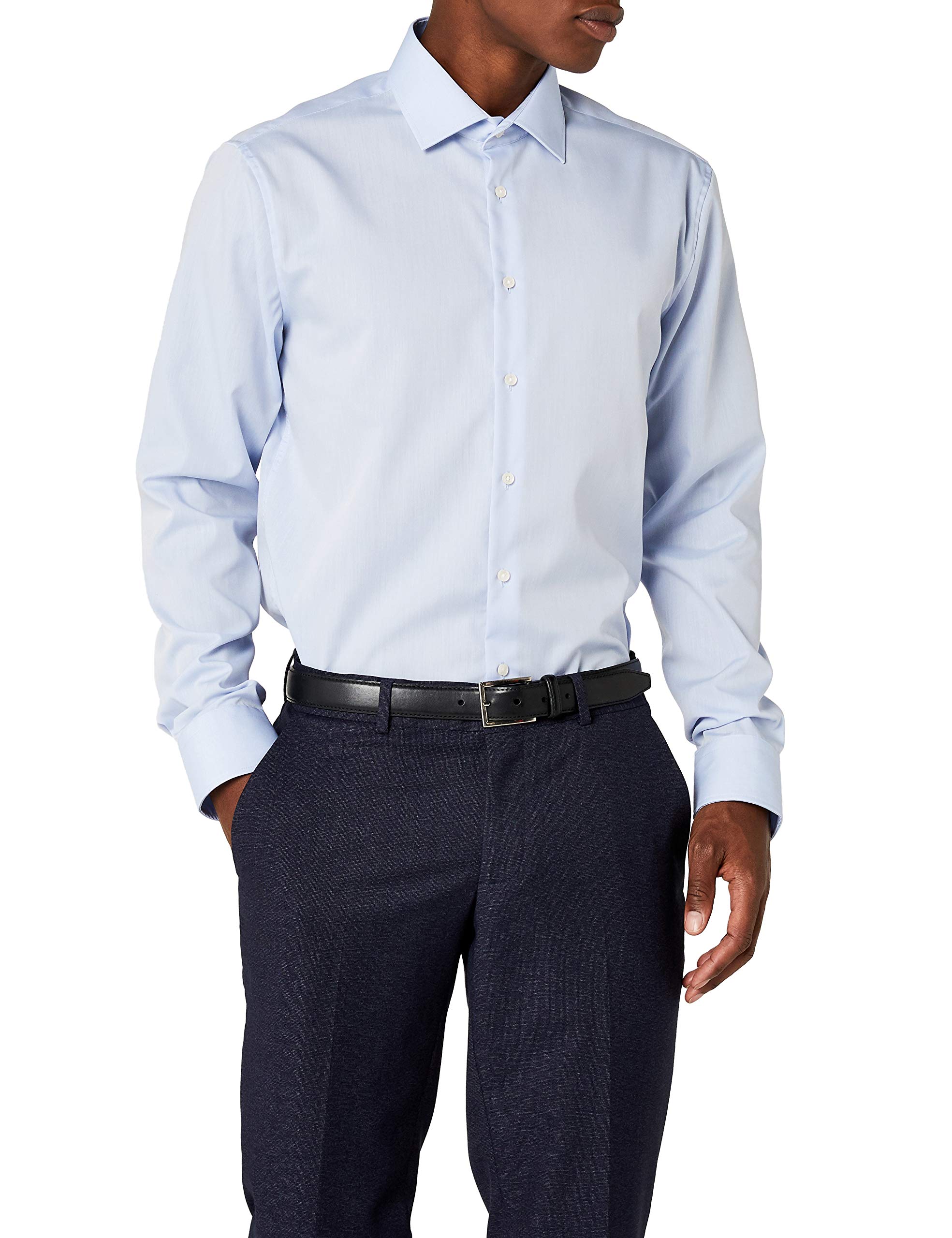 Seidensticker men's business shirt - shaped fit - non-iron - Kent collar - long sleeve - 100% cotton