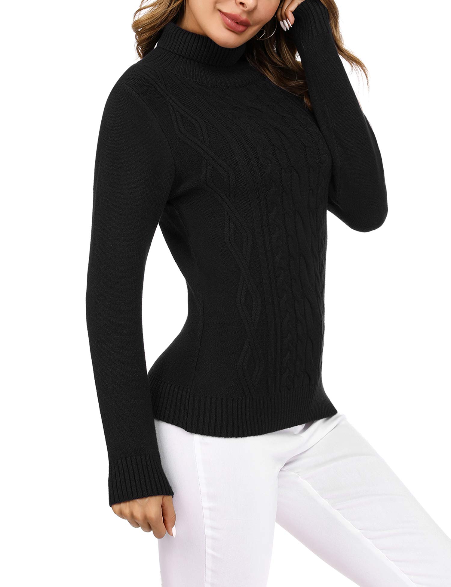 Irevial Women's Sweater Sweatshirt, Black, S