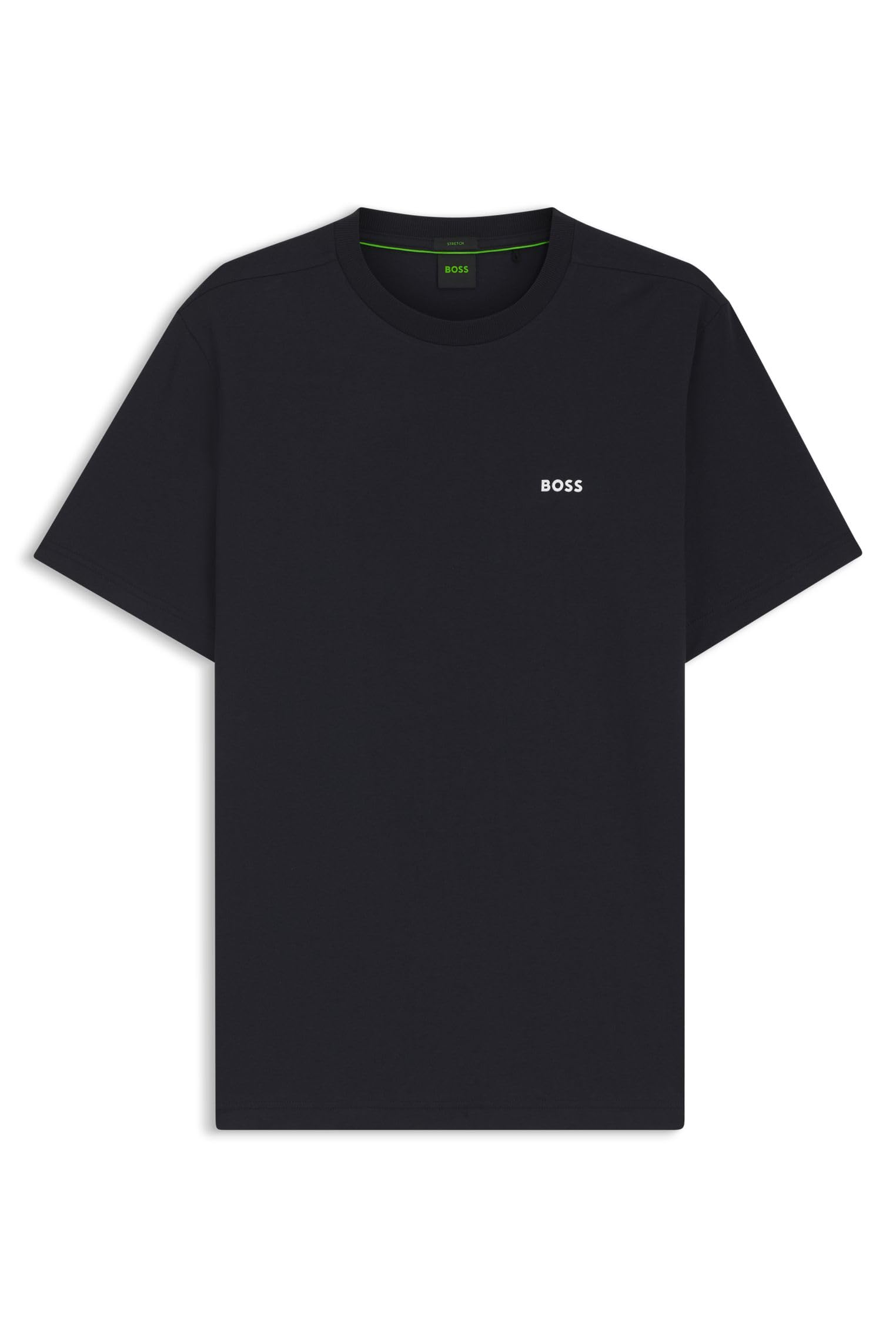 BOSS Mens Tee Stretch-Cotton Regular-fit T-Shirt with Contrast Logo