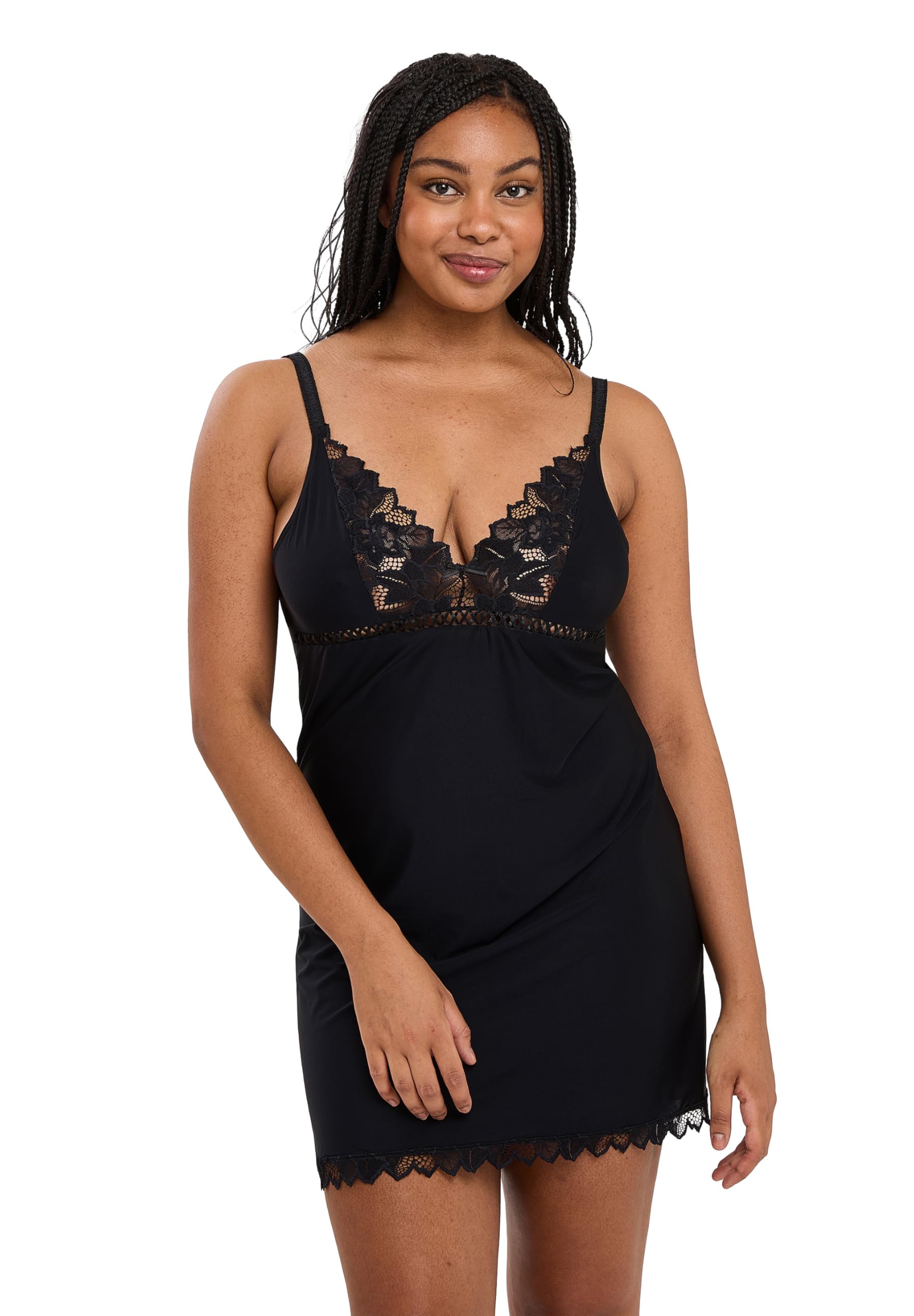 Sans Complexe Women's Arum_51564 Babydoll Nightie, Black, 48/50