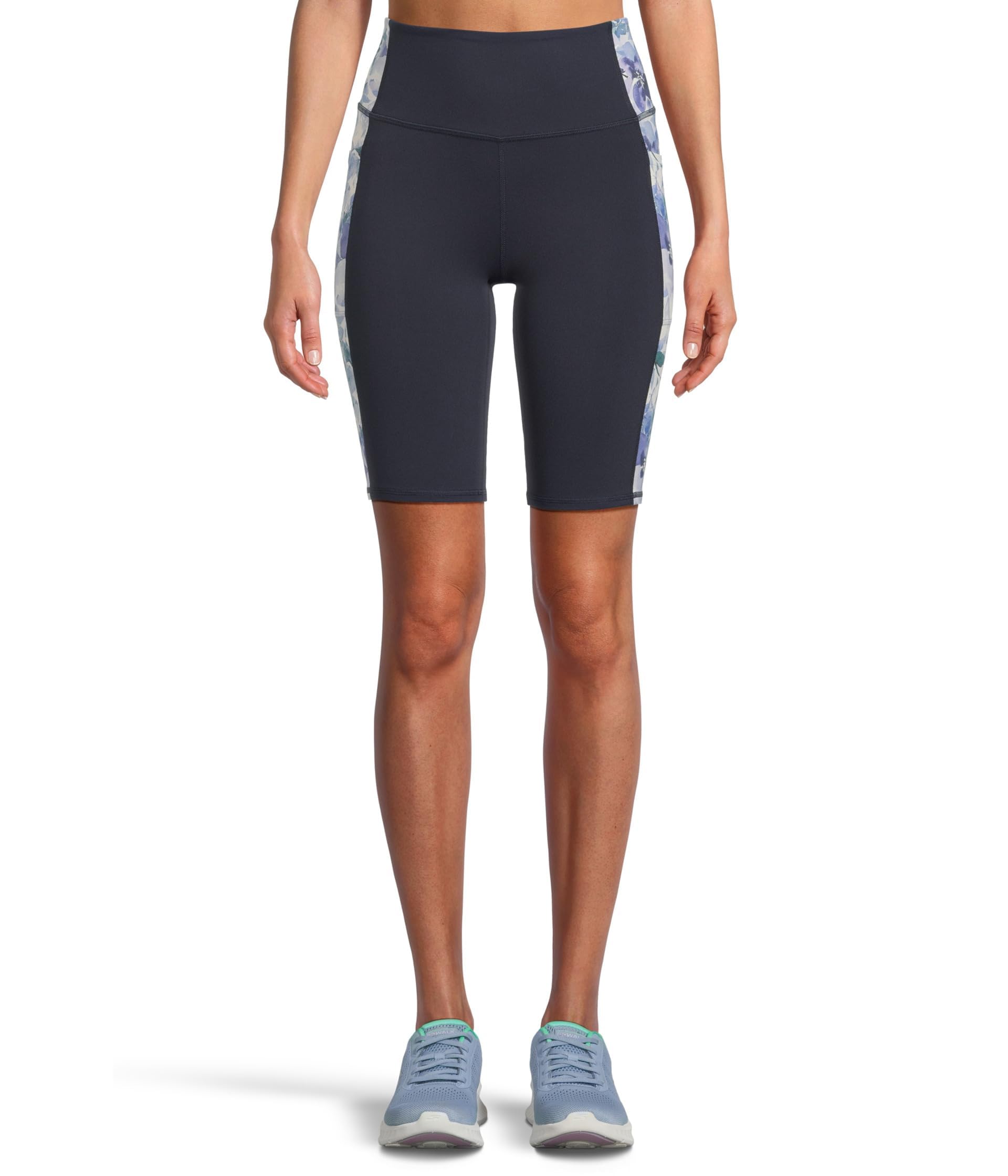 Skechers Women's Go Walk Seascape Floral 10" Bike Short Purple XL